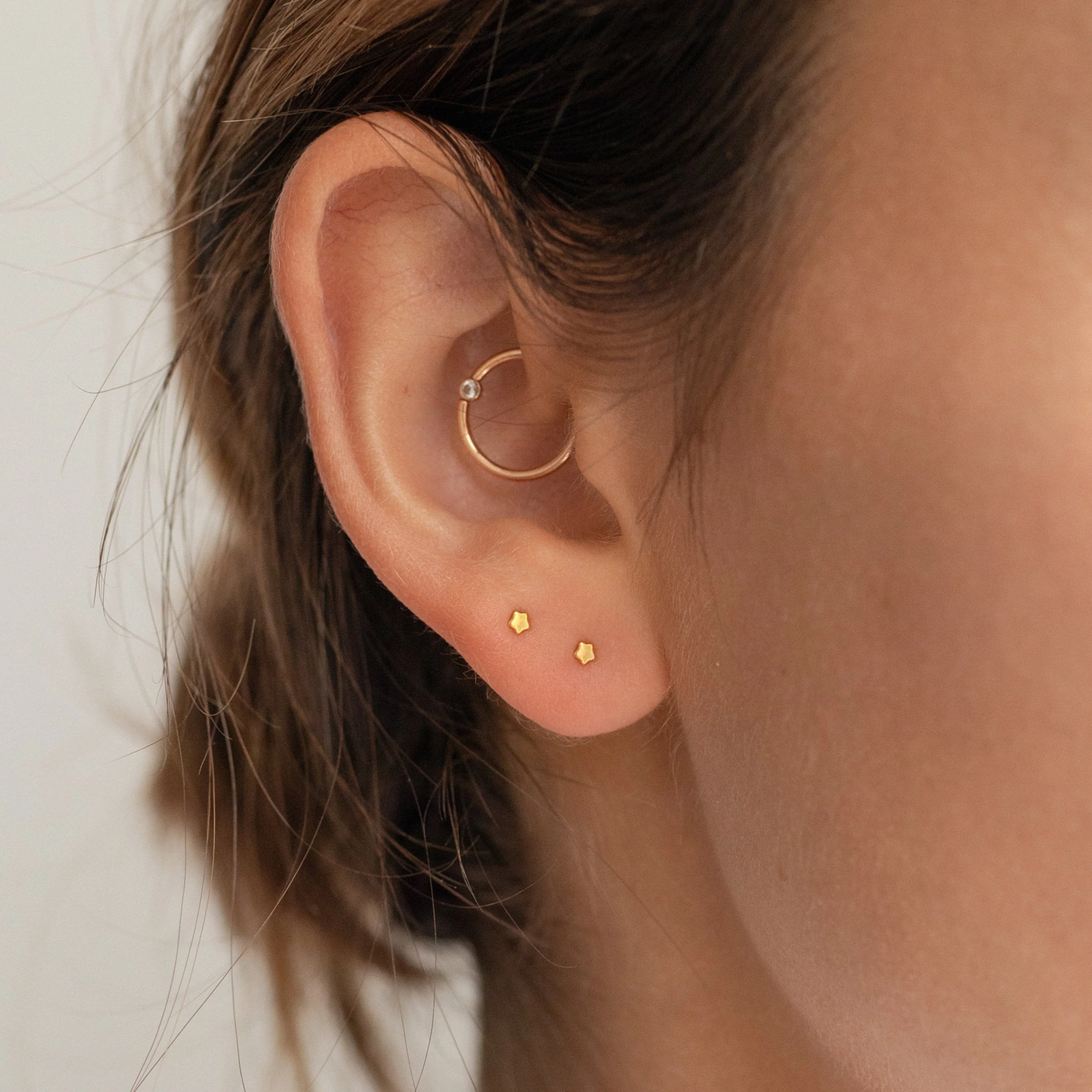 Tiny Moon & Star Studs in 18K Gold - Image 4