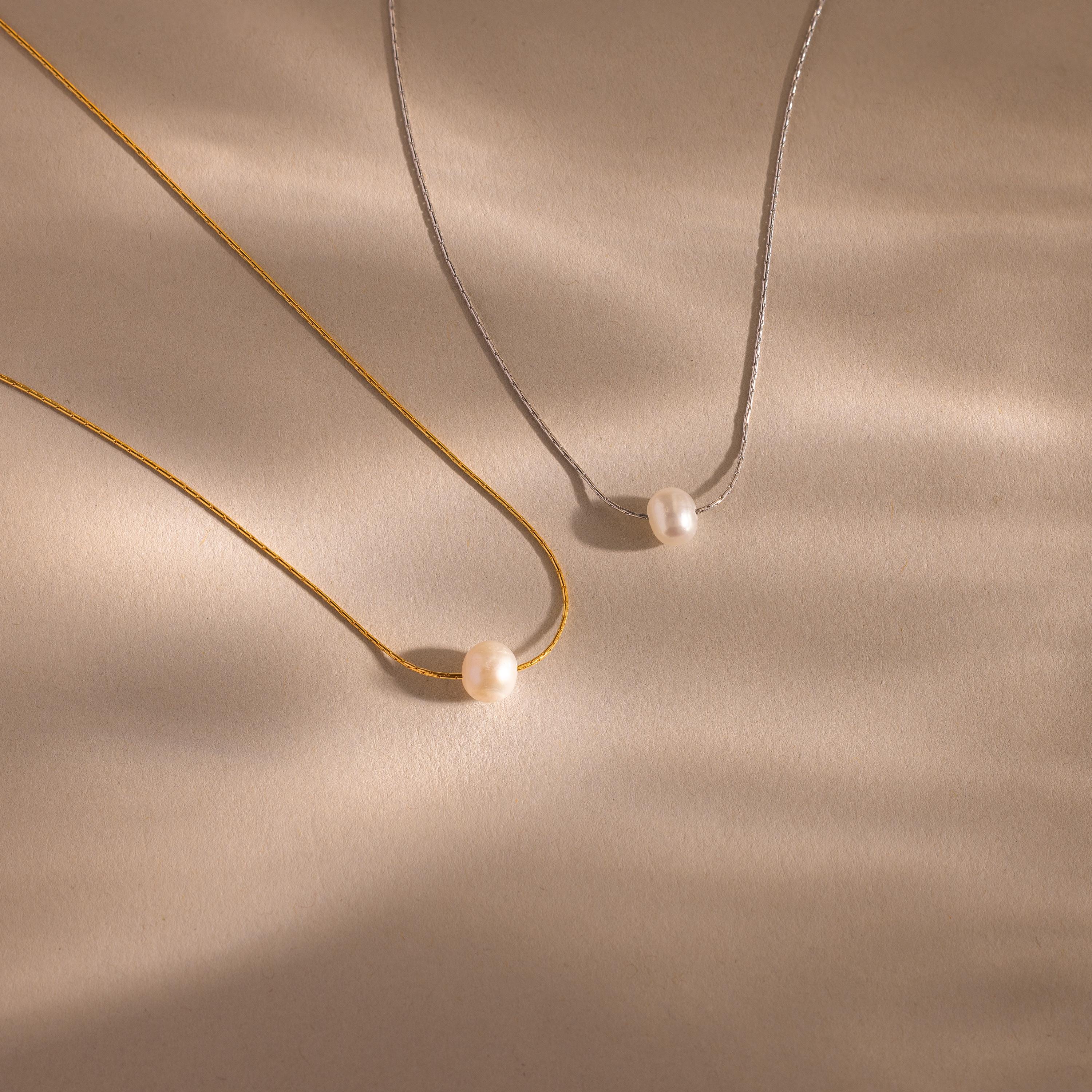 Tiny Pearl Dot Necklace - Image 3