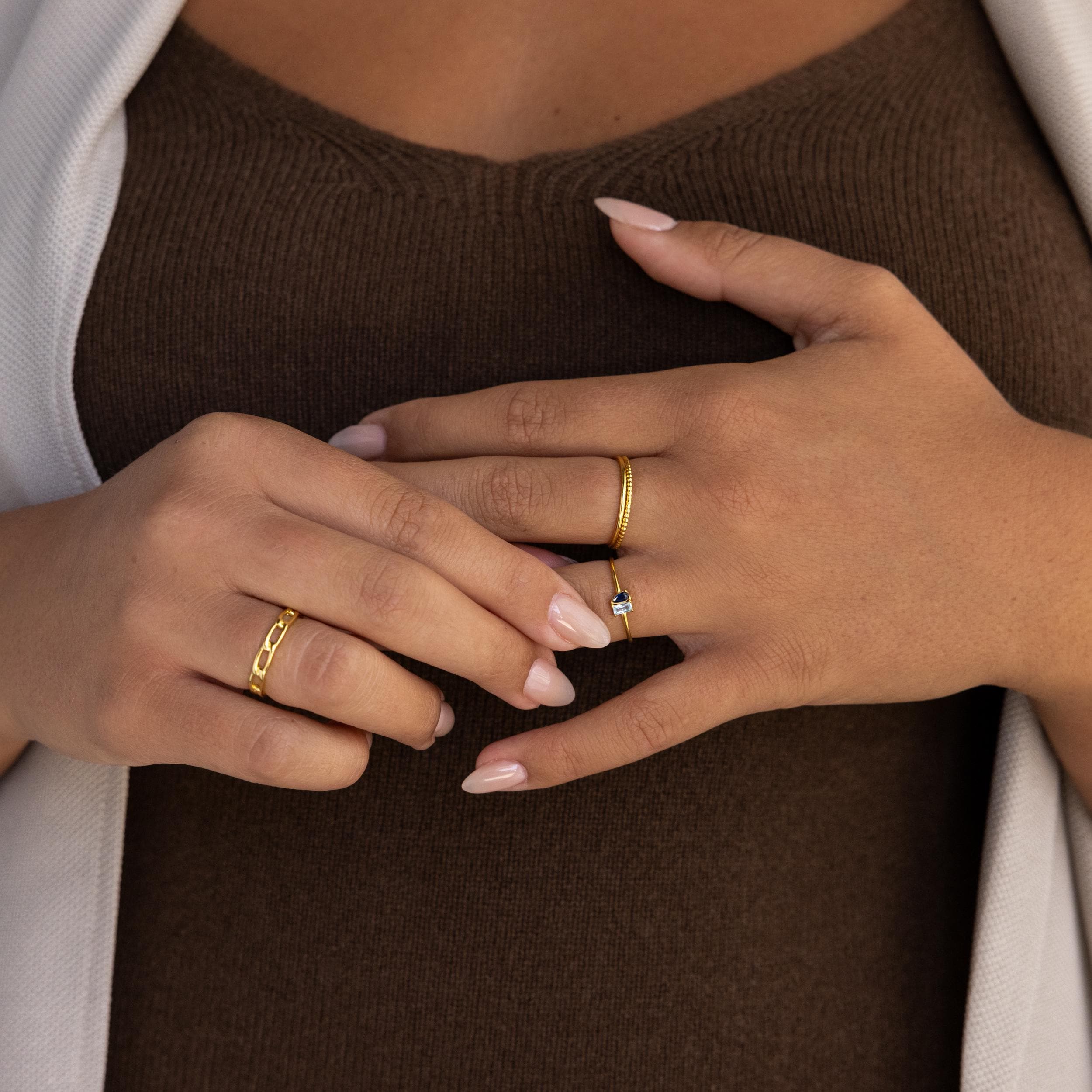 Tiny Toi et Moi Birthstone Ring - Image 6