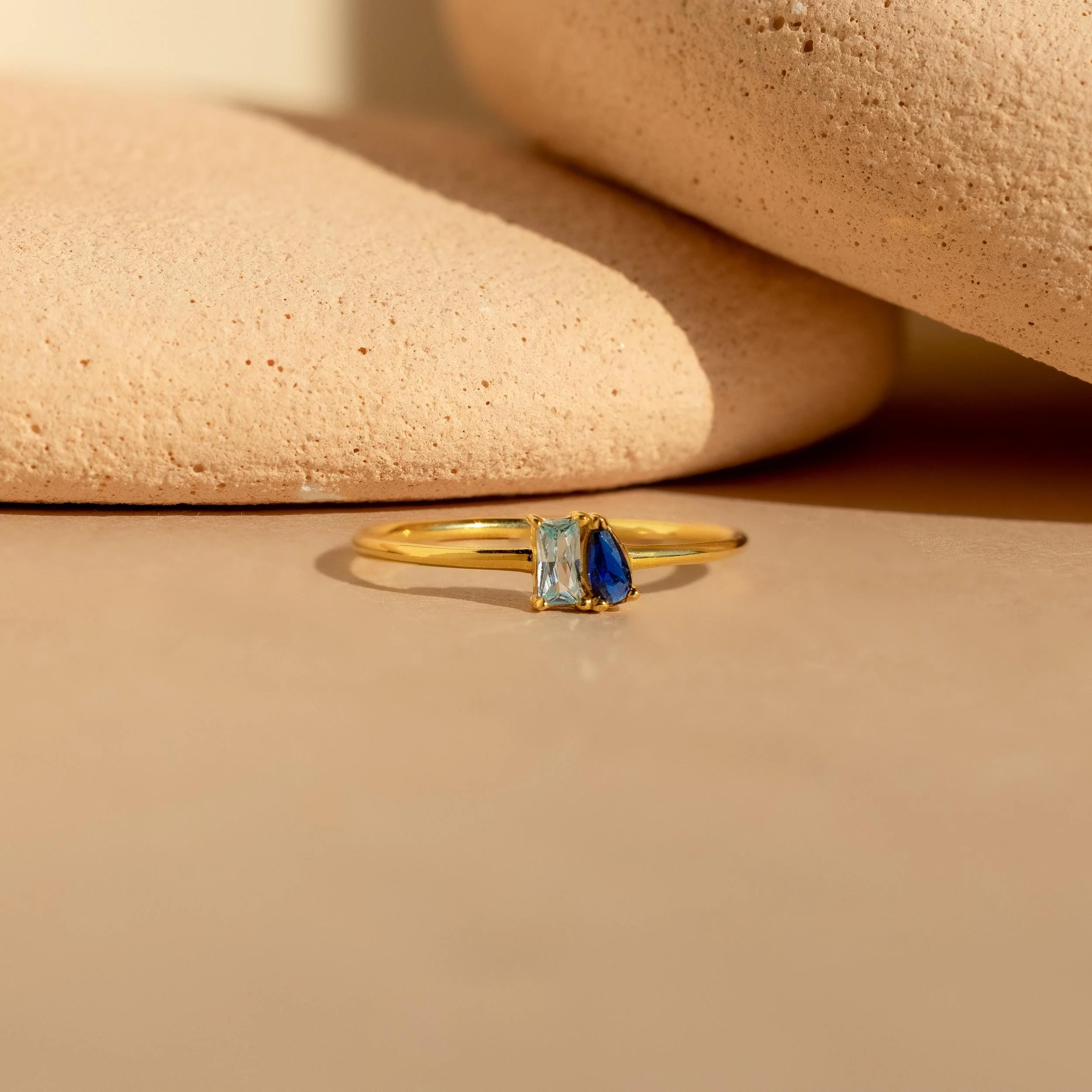 Tiny Toi et Moi Birthstone Ring - Image 7