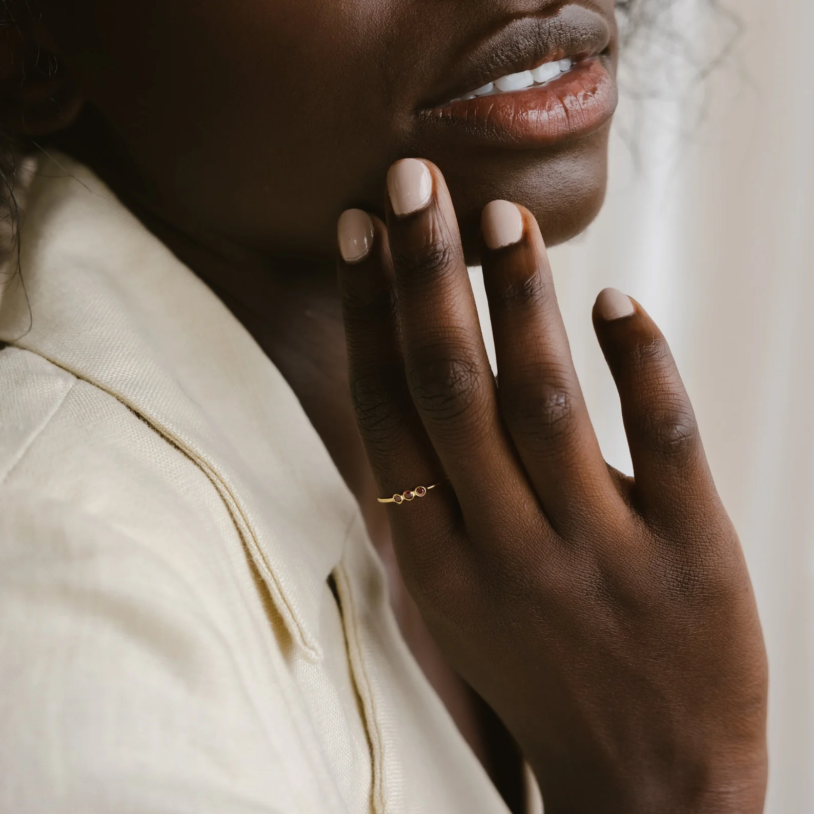 Tiny Triple Birthstone Ring - Image 6