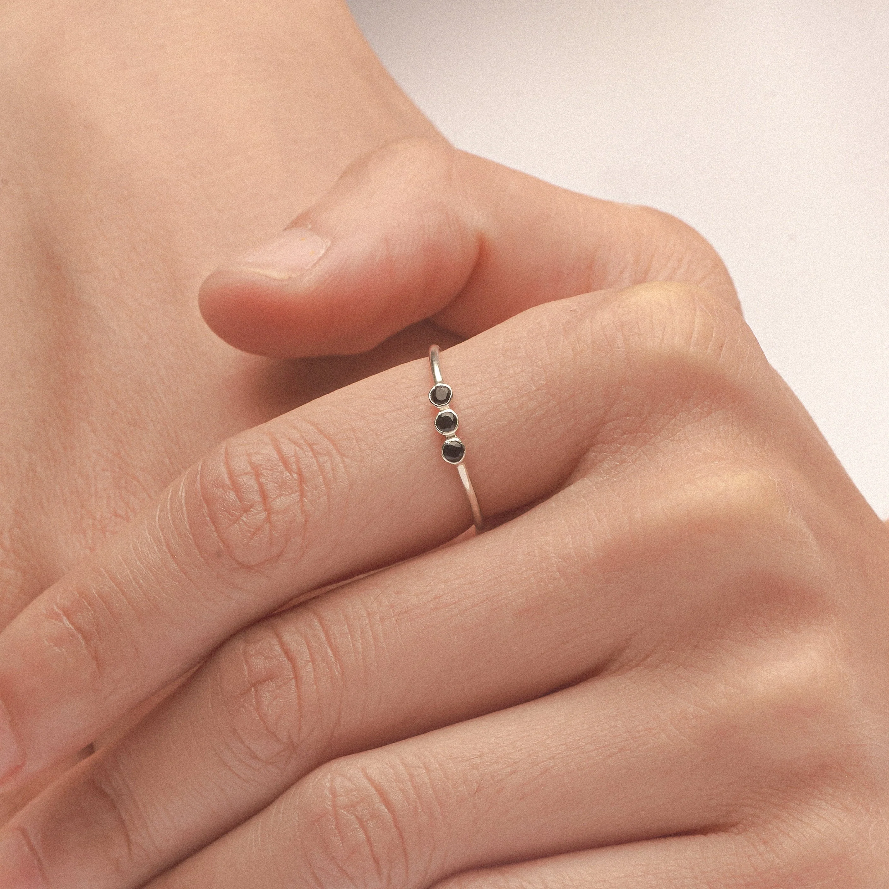 Tiny Triple Birthstone Ring - Image 7