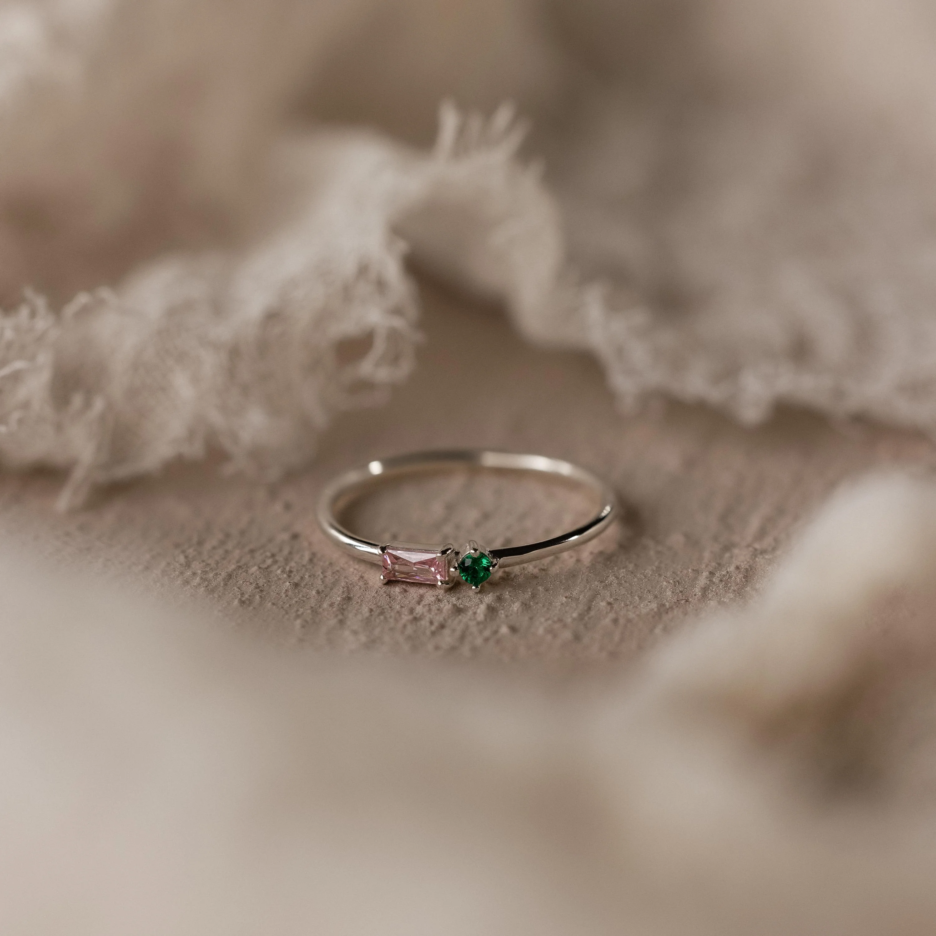 Toi et Moi Baguette Birthstone Ring - Image 5