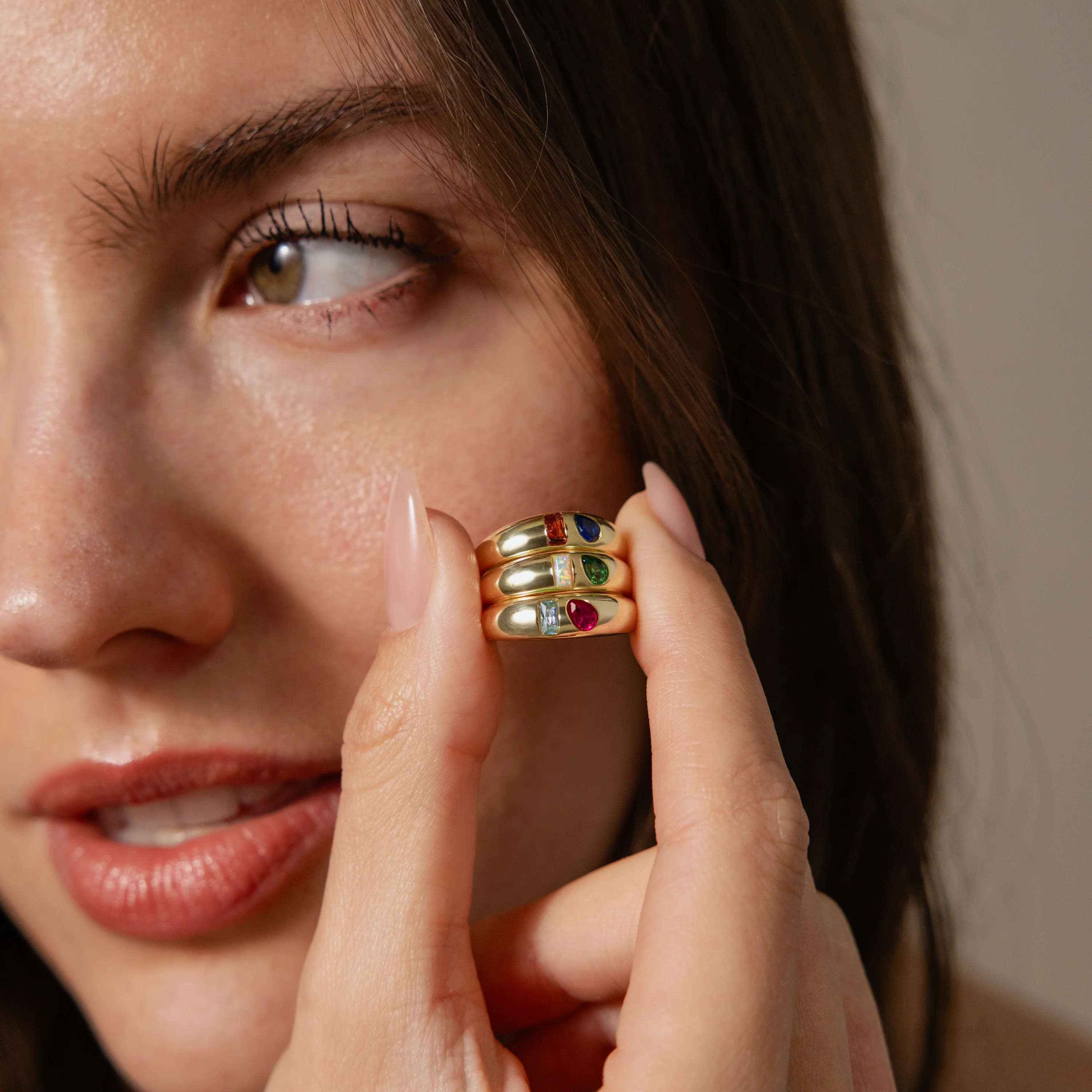 Toi et Moi Dome Ring in 18K Gold - Image 6