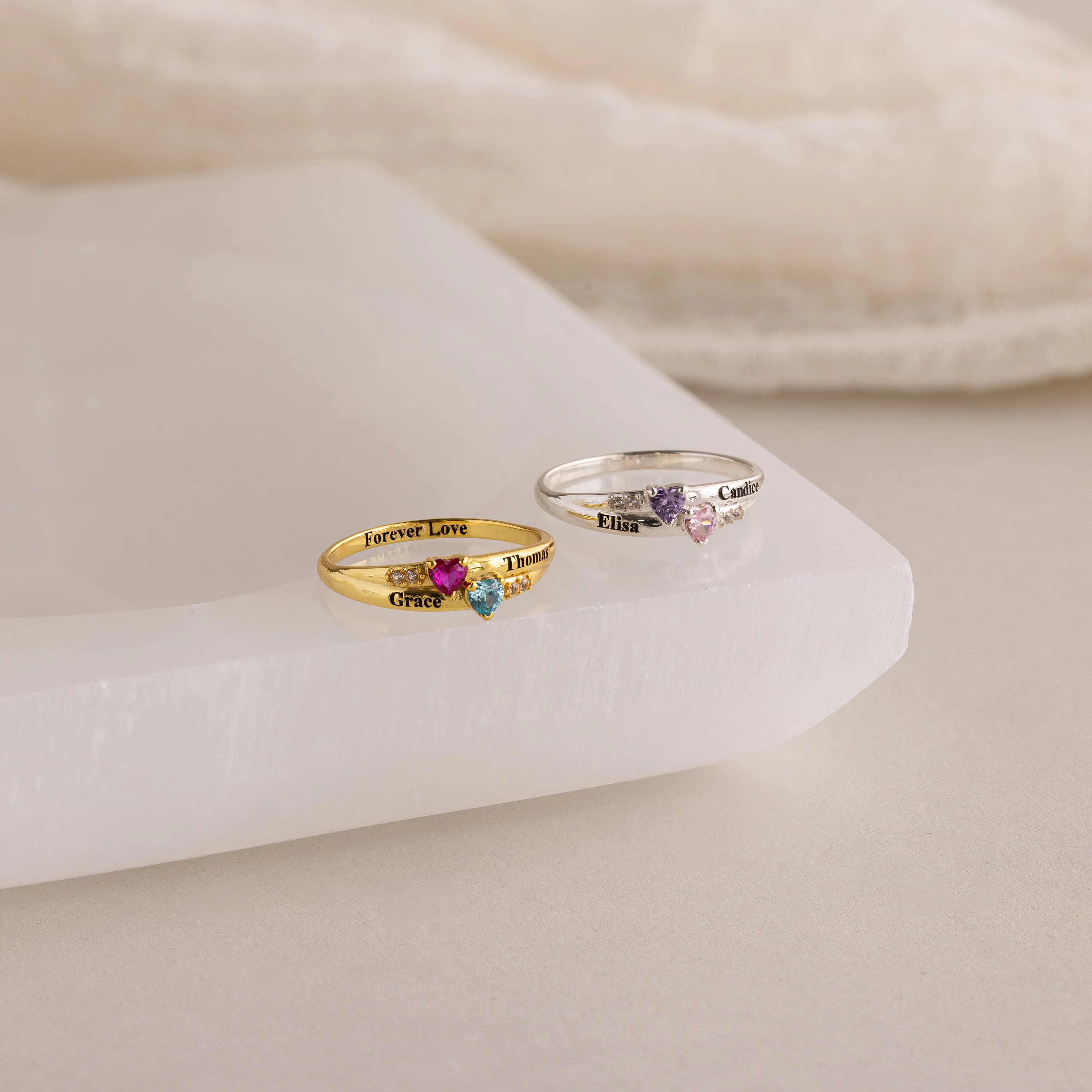 Toi et Moi Interlocking Name Ring - Image 6