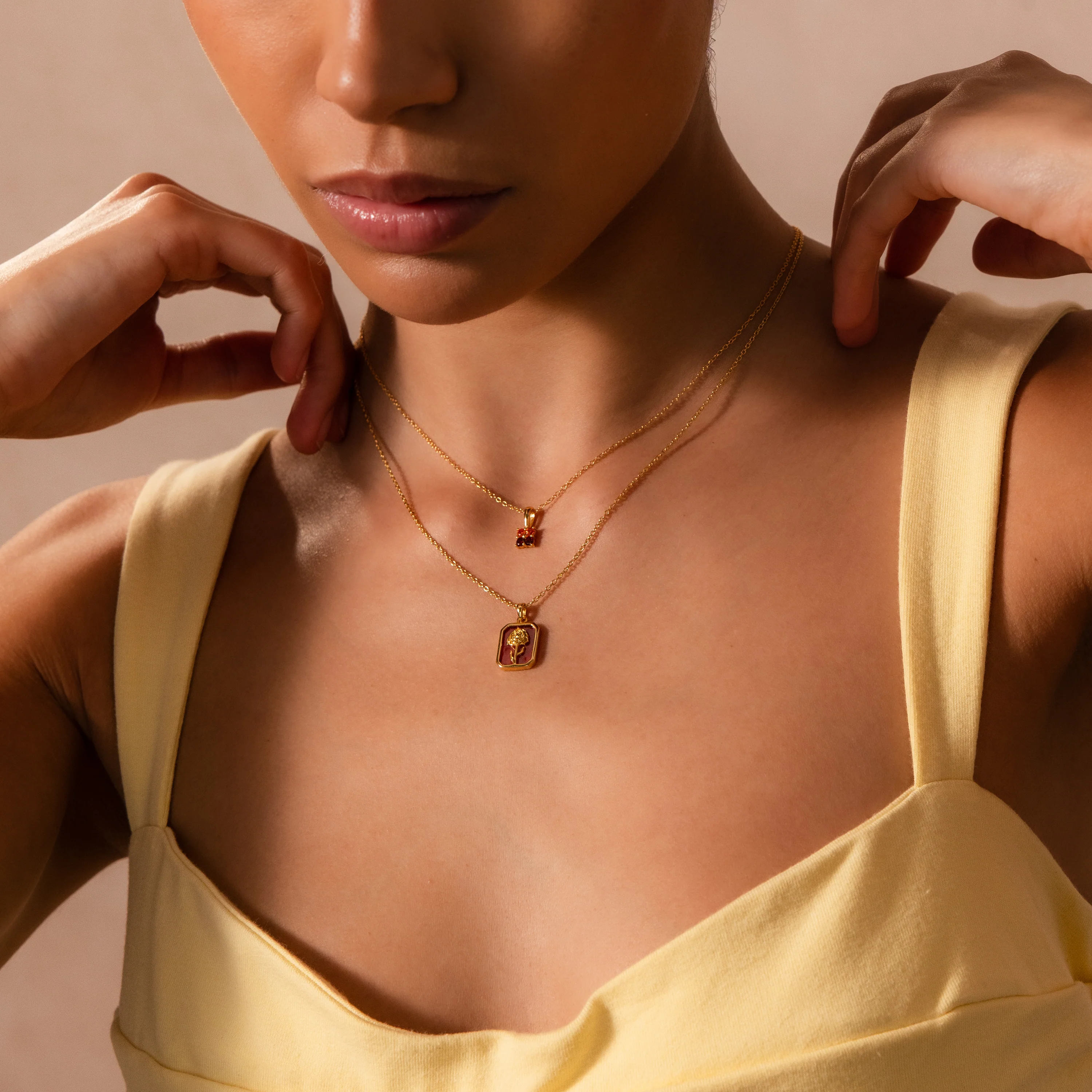Topaz Birth Flower Charm Necklace - Image 6