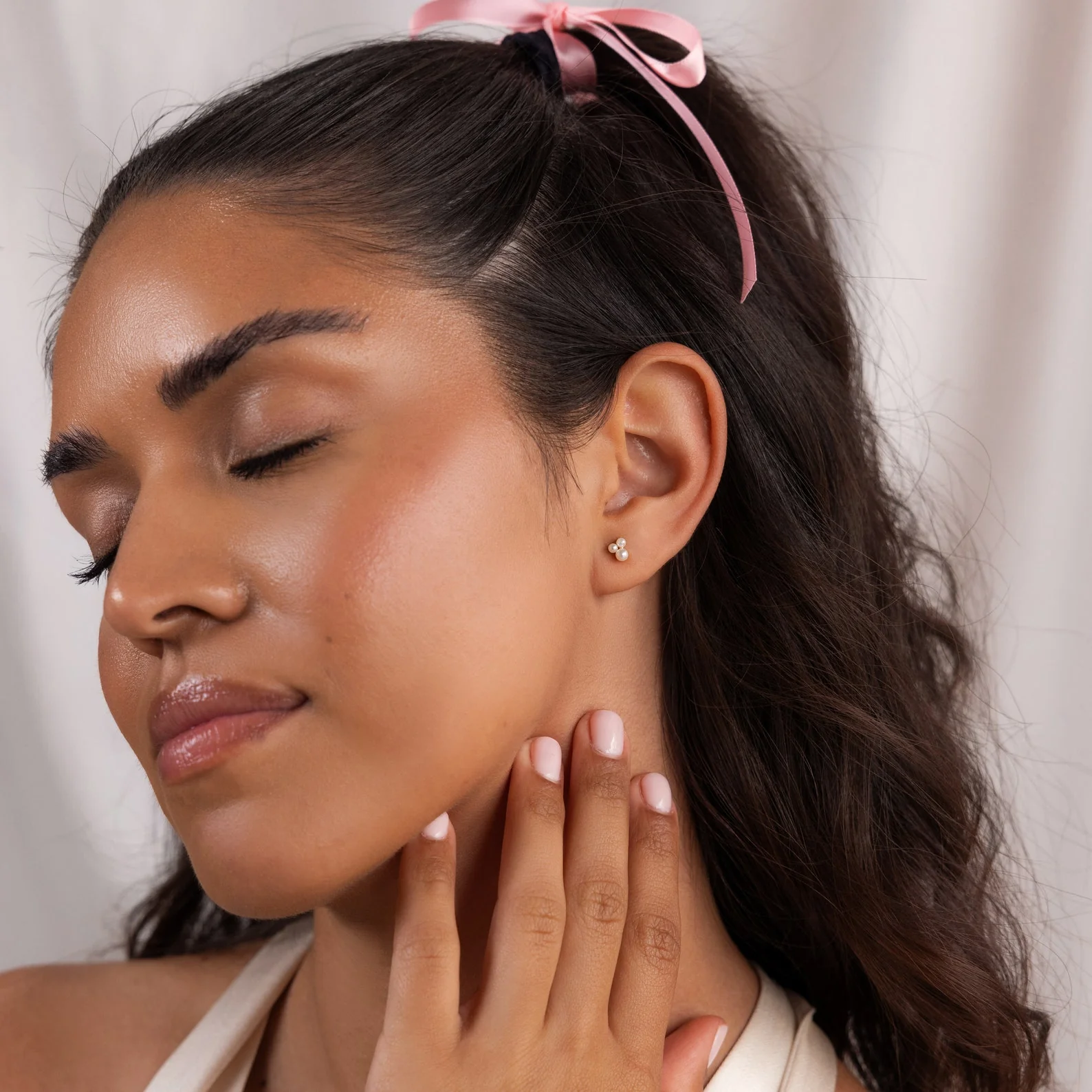 Trio Cluster Pearl Studs - Image 8