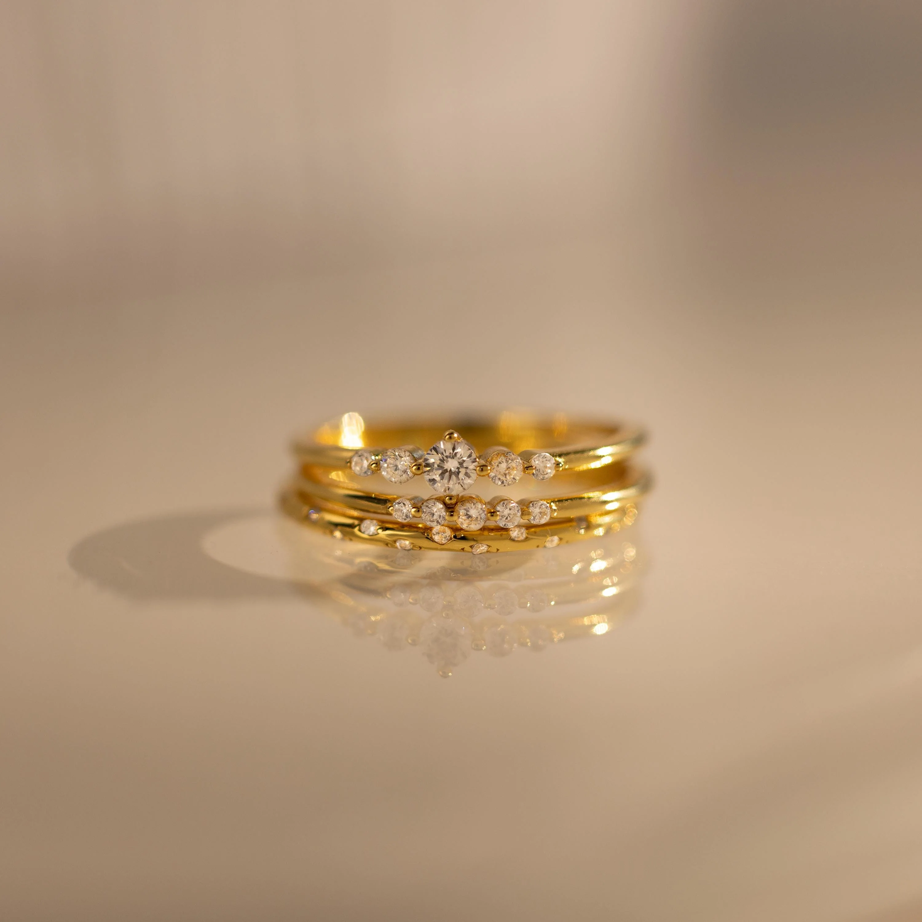 Trio Diamond Stacking Ring Set - Image 2