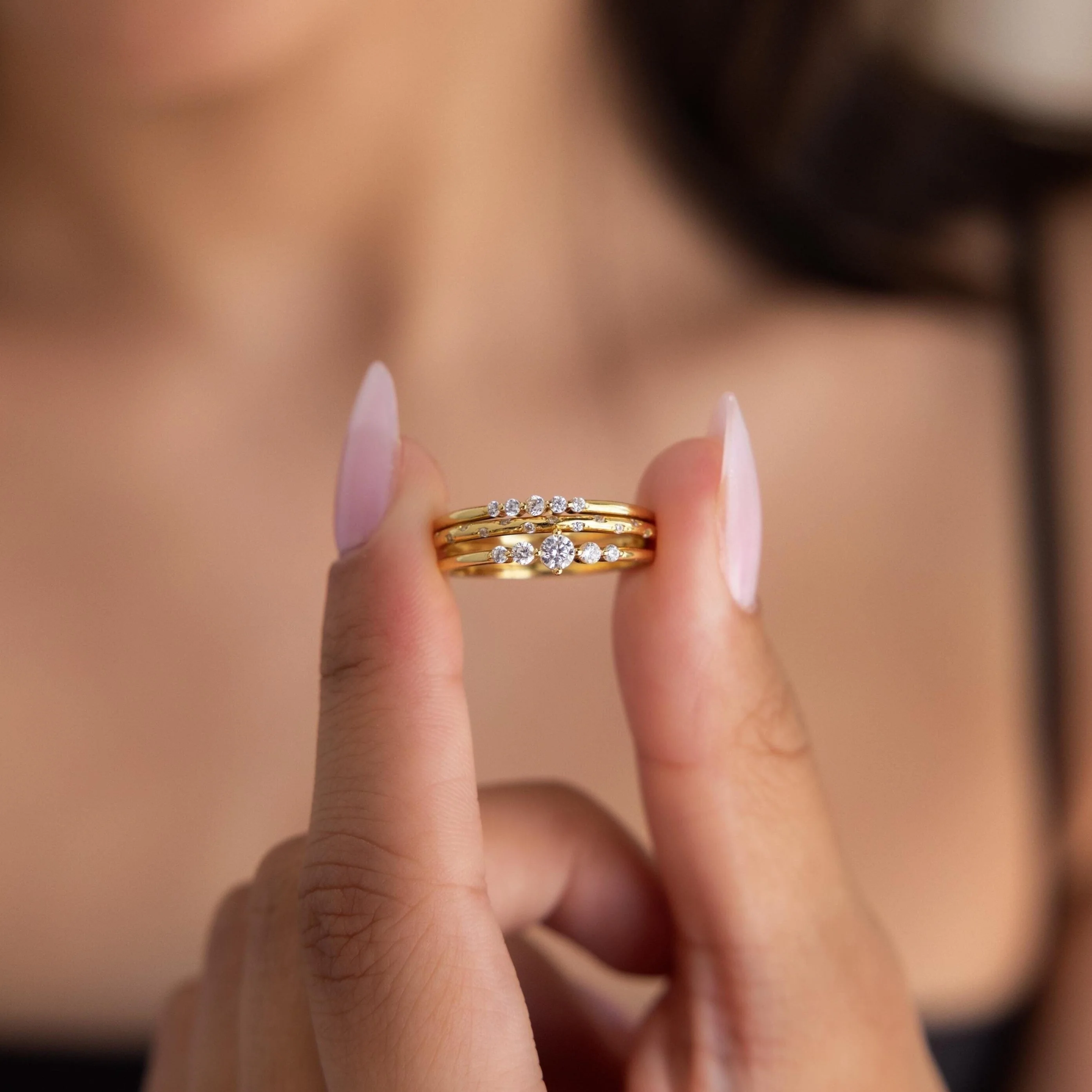 Trio Diamond Stacking Ring Set - Image 4