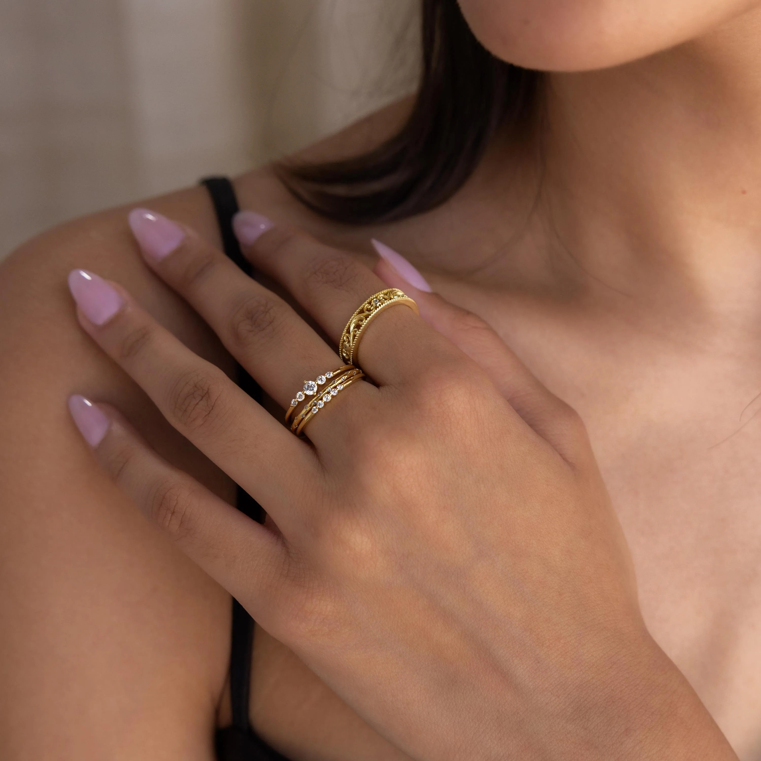 Trio Diamond Stacking Ring Set - Image 5