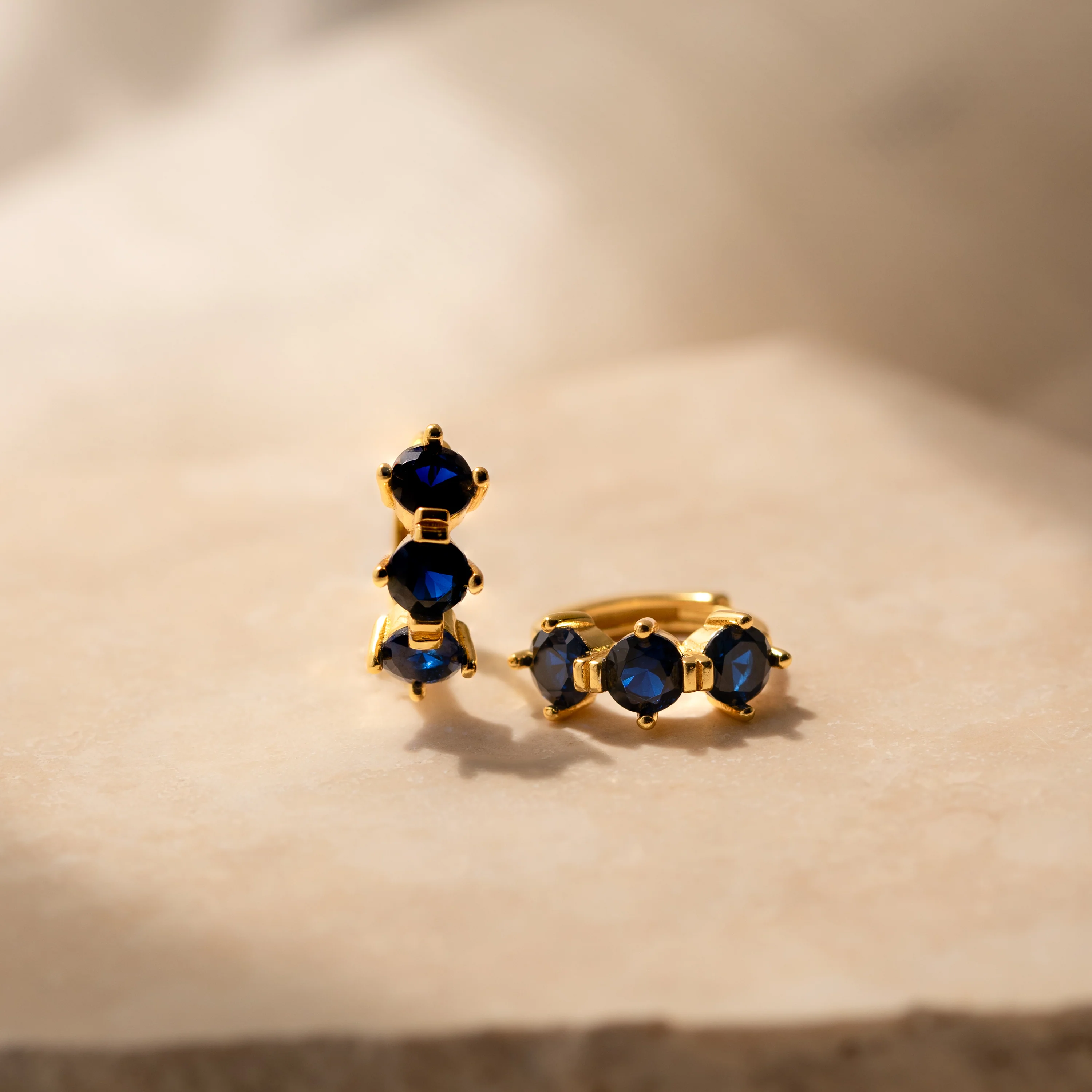 Triple Birthstone Huggies - Image 11