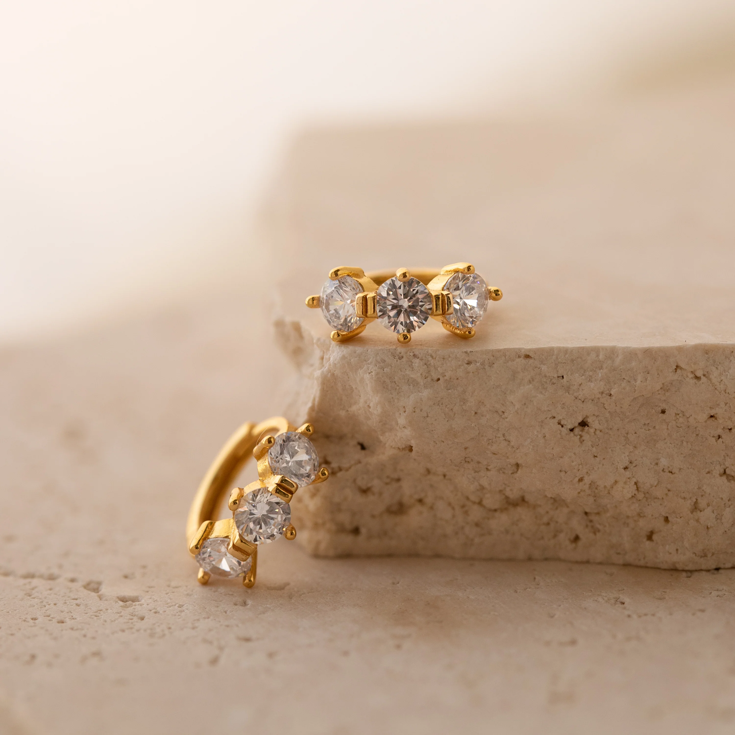 Triple Birthstone Huggies - Image 13