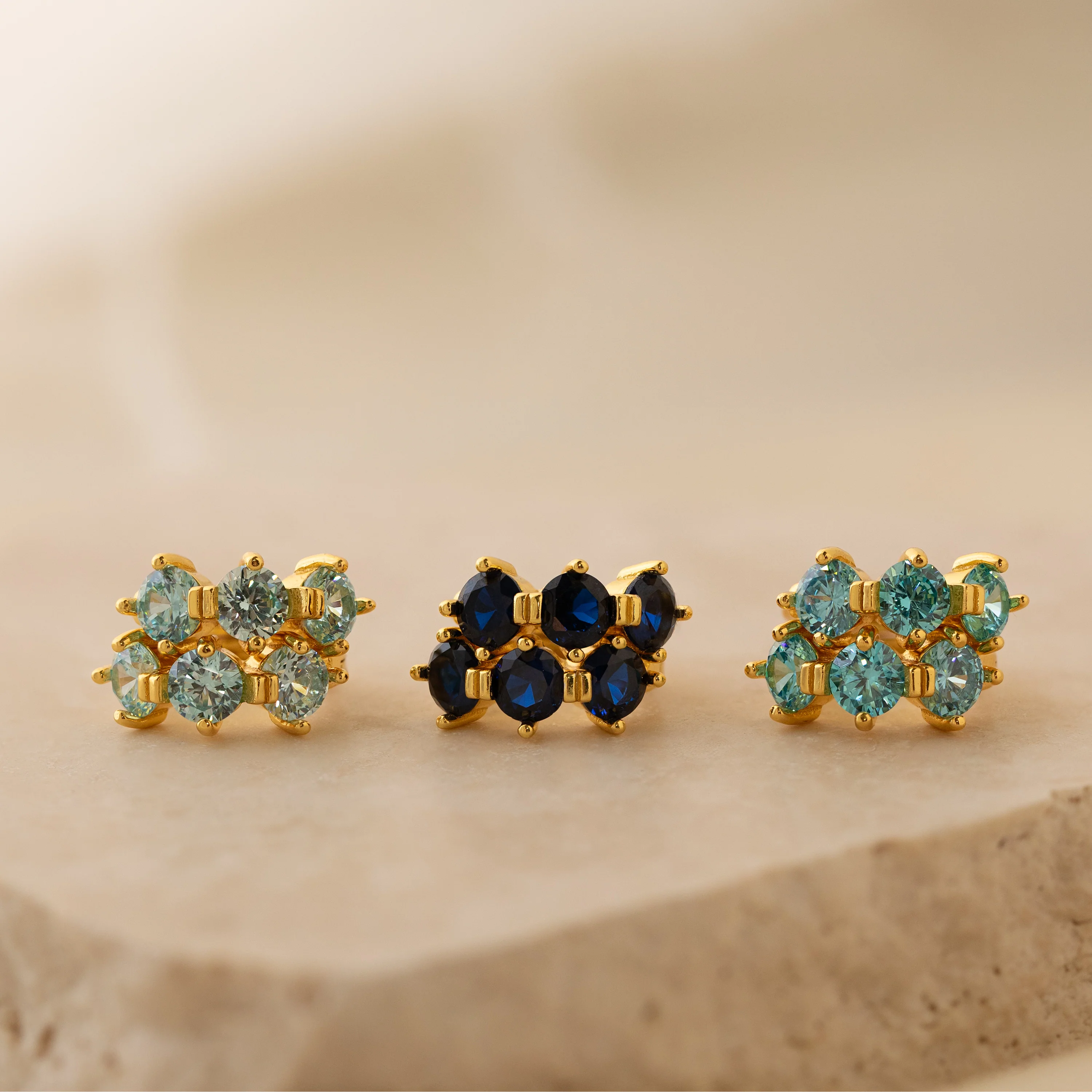 Triple Birthstone Huggies - Image 16