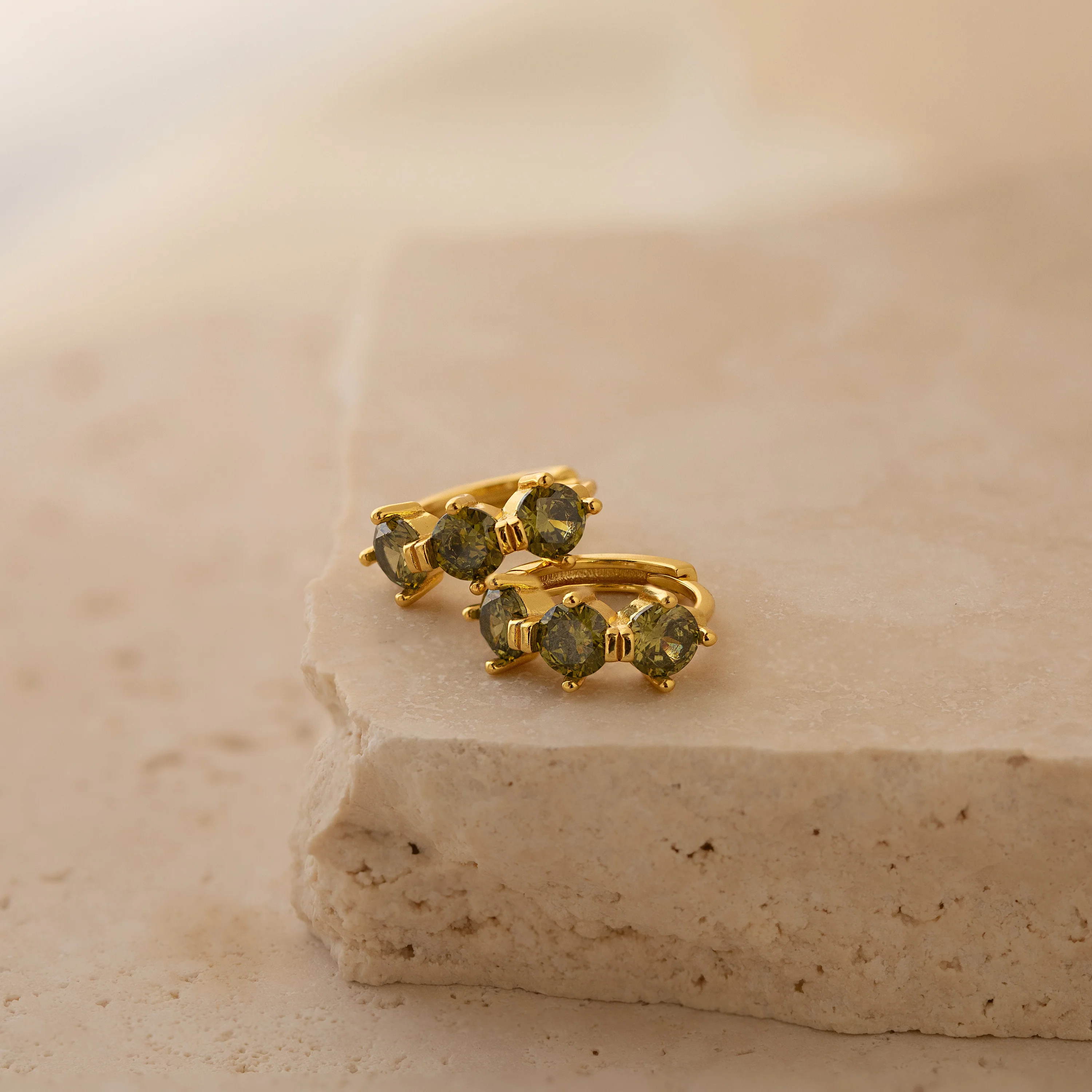Triple Birthstone Huggies - Image 17