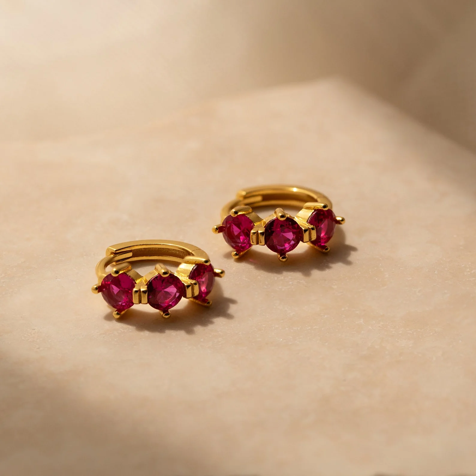 Triple Birthstone Huggies - Image 19
