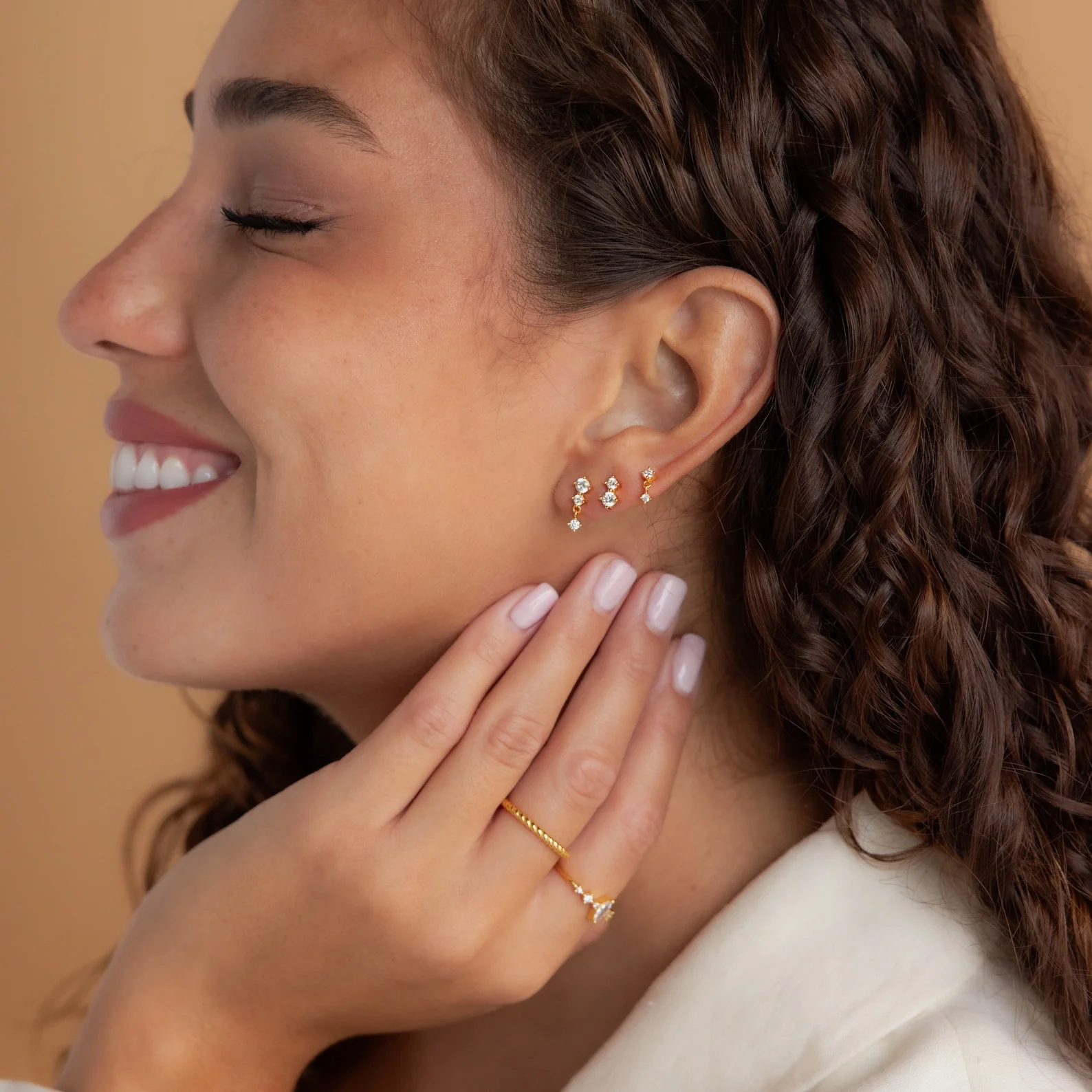 Triple Diamond Studs Set - Image 5