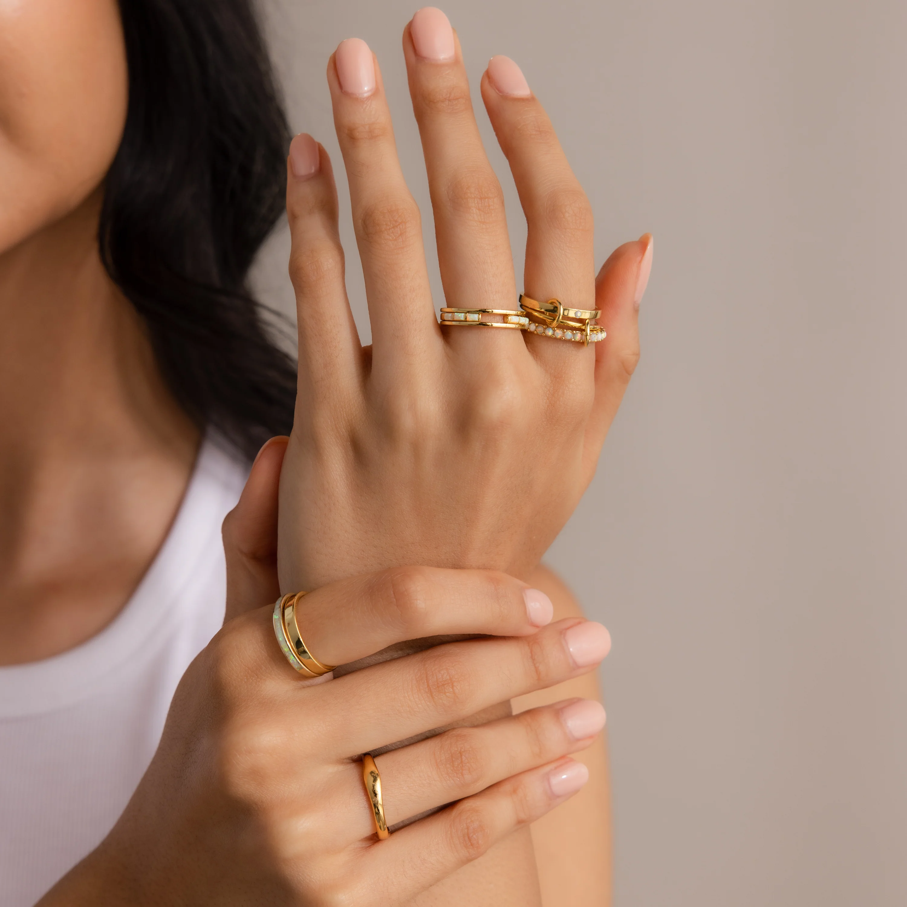 Triple Linked Birthstone Ring Set - Image 13