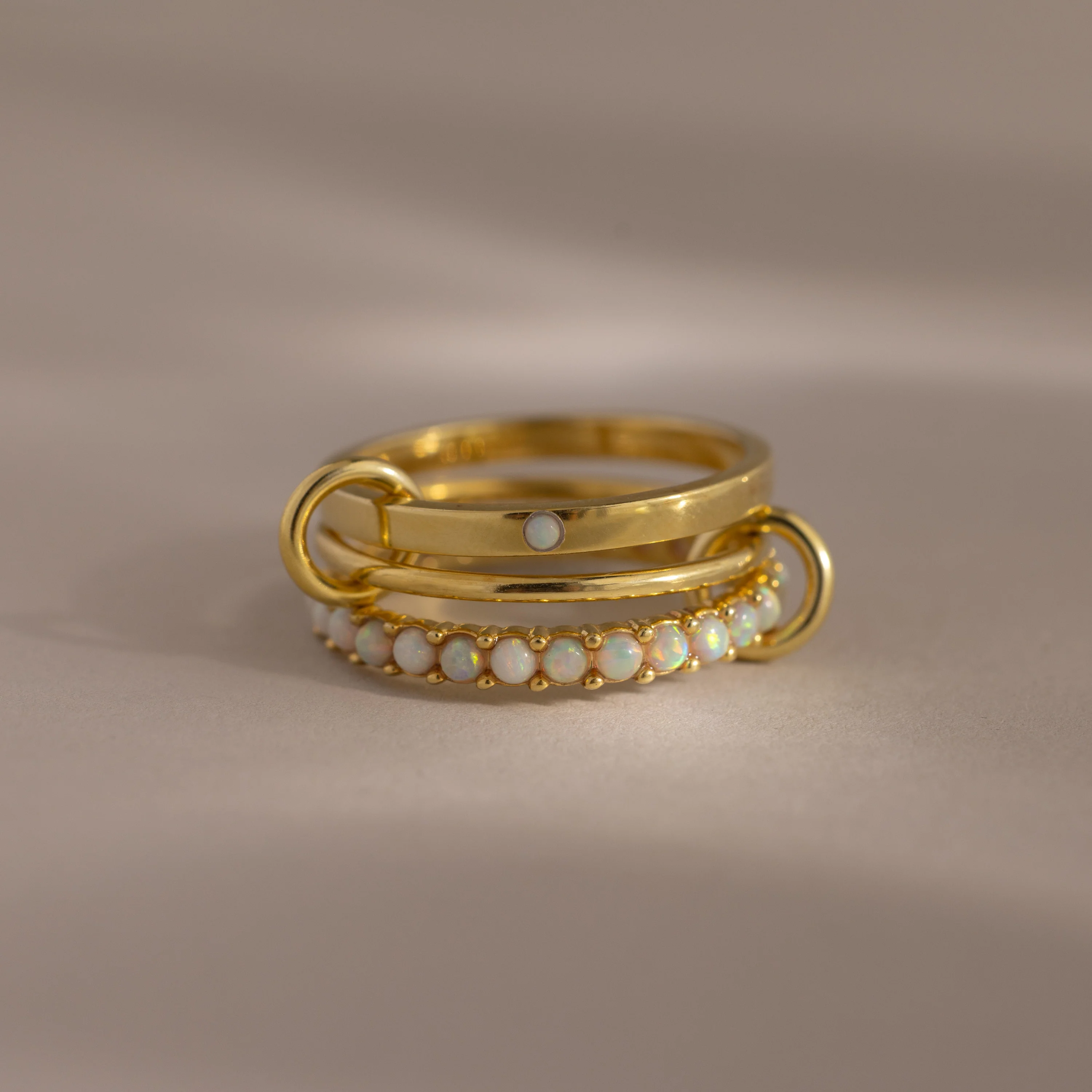 Triple Linked Birthstone Ring Set - Image 14