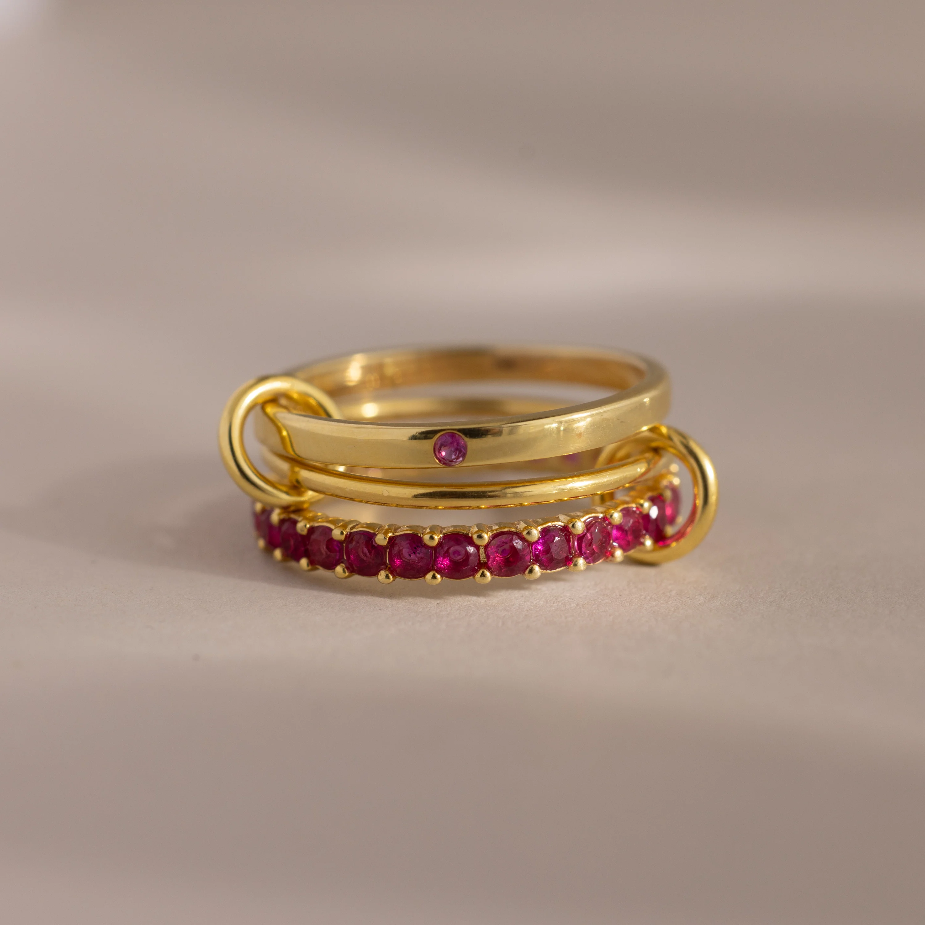 Triple Linked Birthstone Ring Set - Image 20