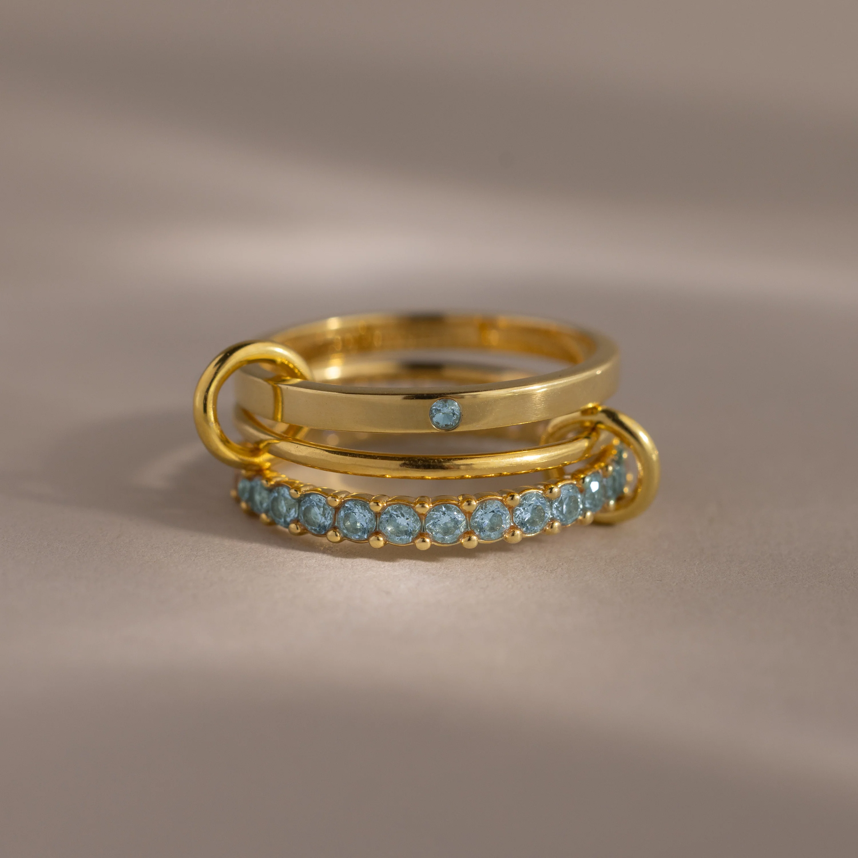 Triple Linked Birthstone Ring Set - Image 3