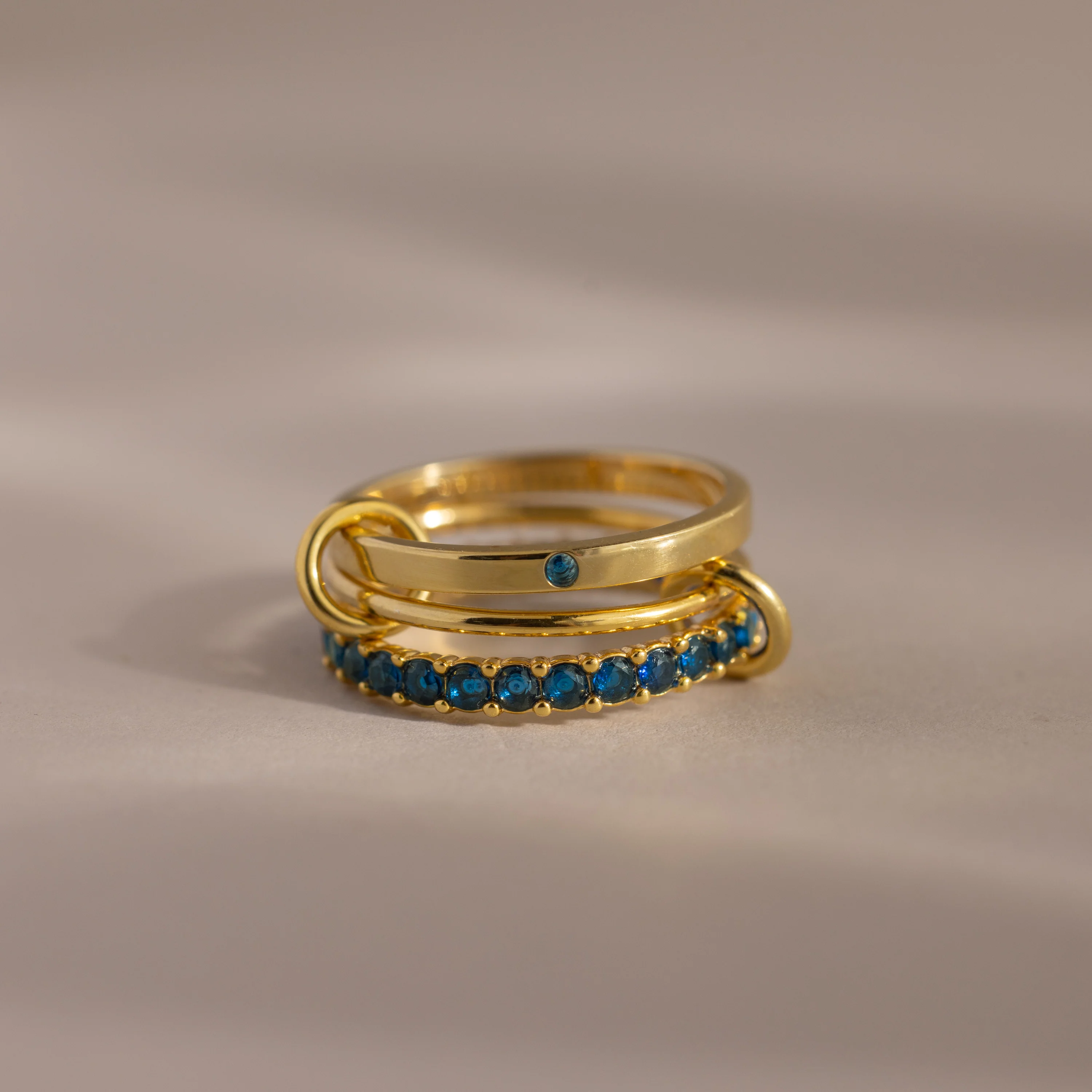 Triple Linked Birthstone Ring Set - Image 4