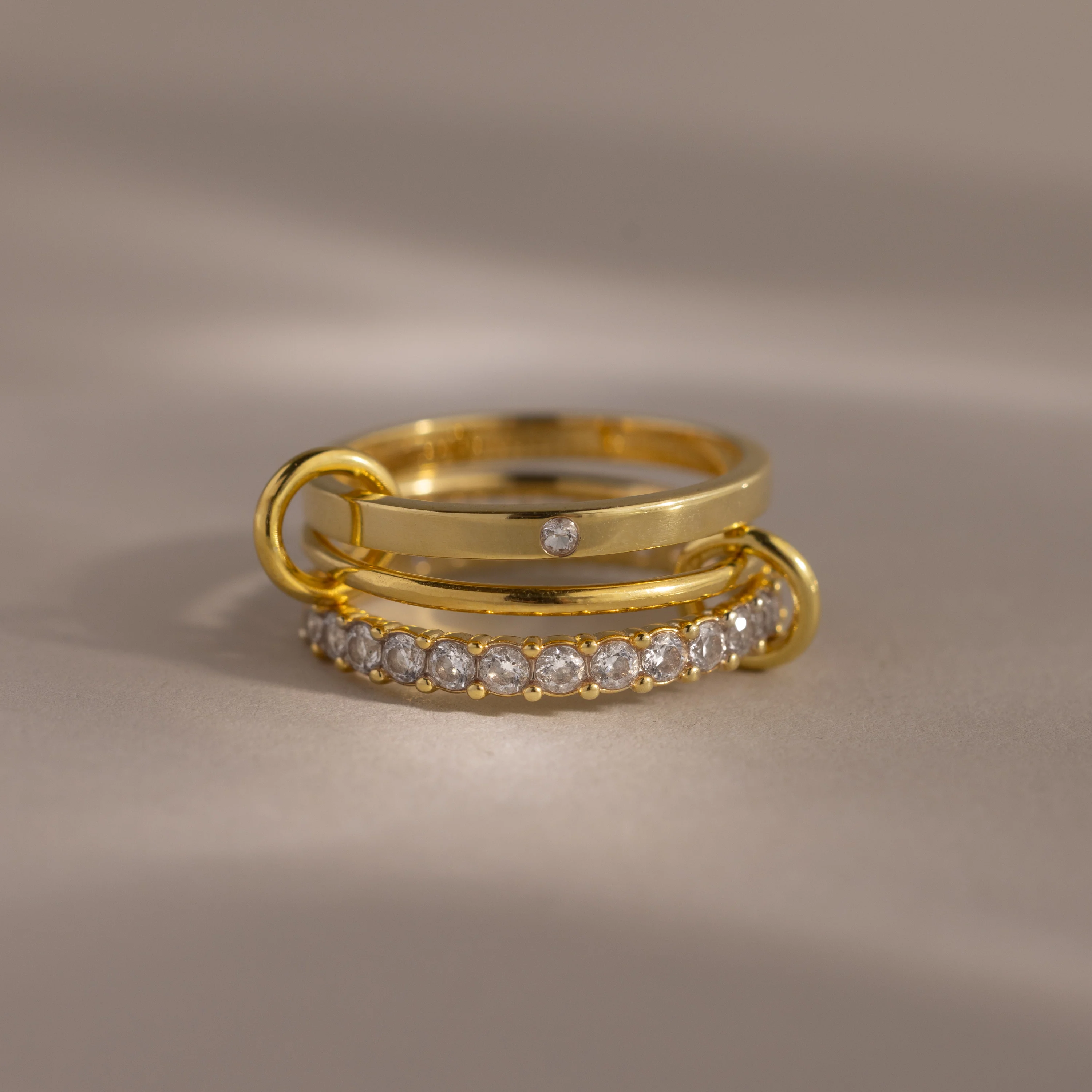 Triple Linked Birthstone Ring Set - Image 5