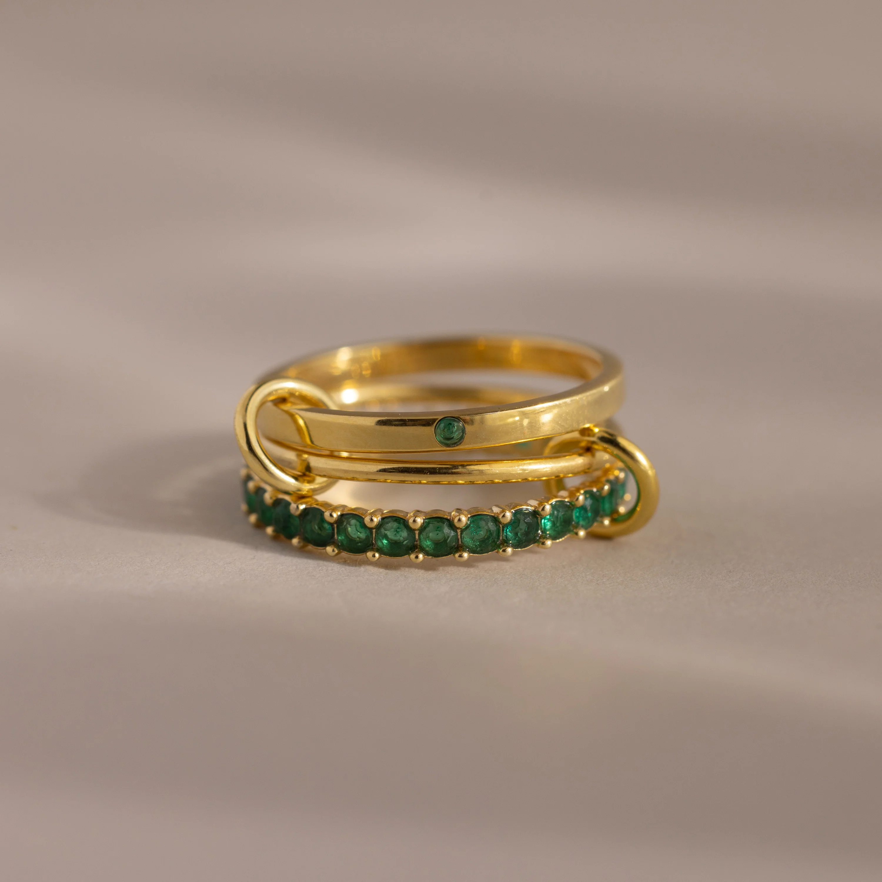 Triple Linked Birthstone Ring Set - Image 6