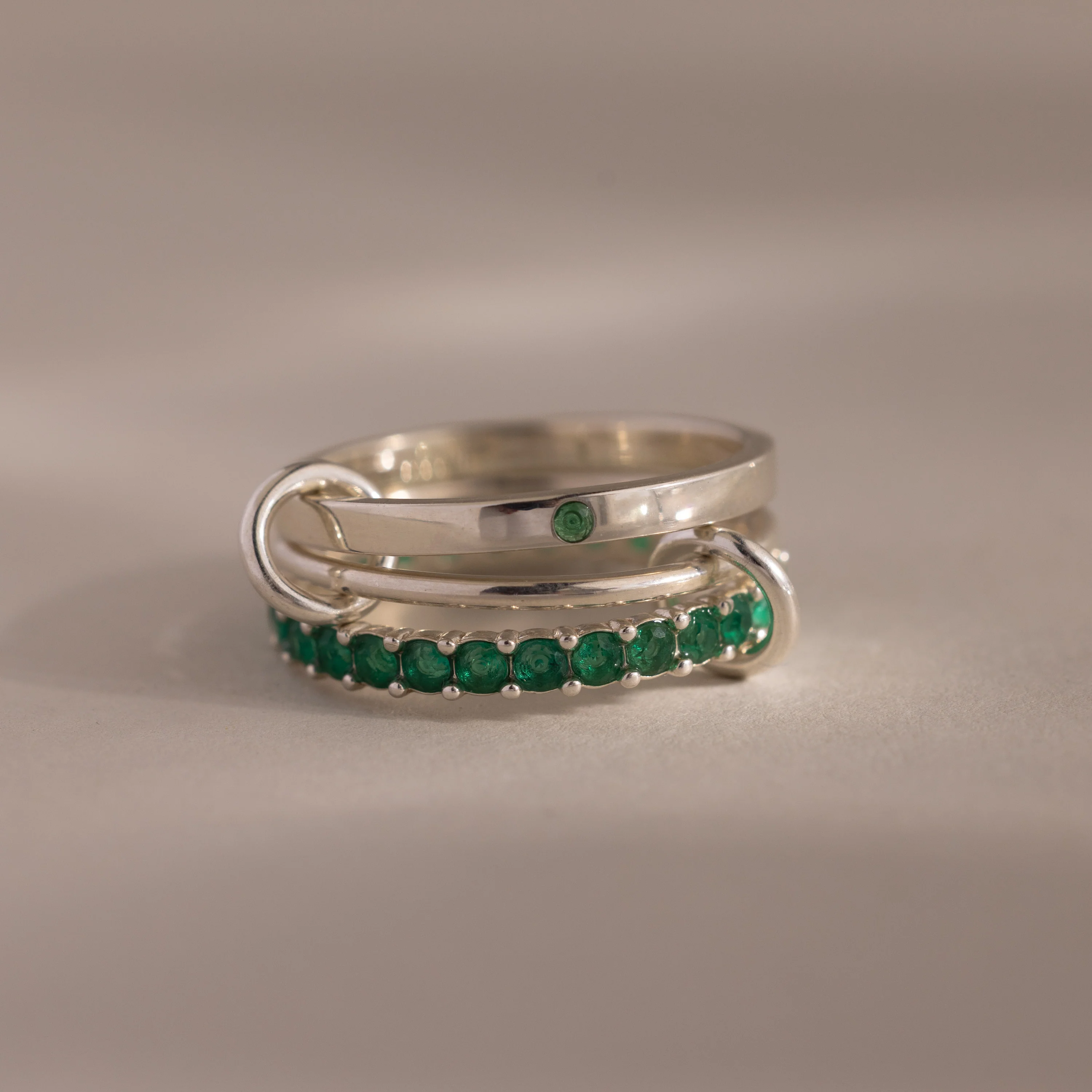 Triple Linked Amethyst Ring Set - Image 3