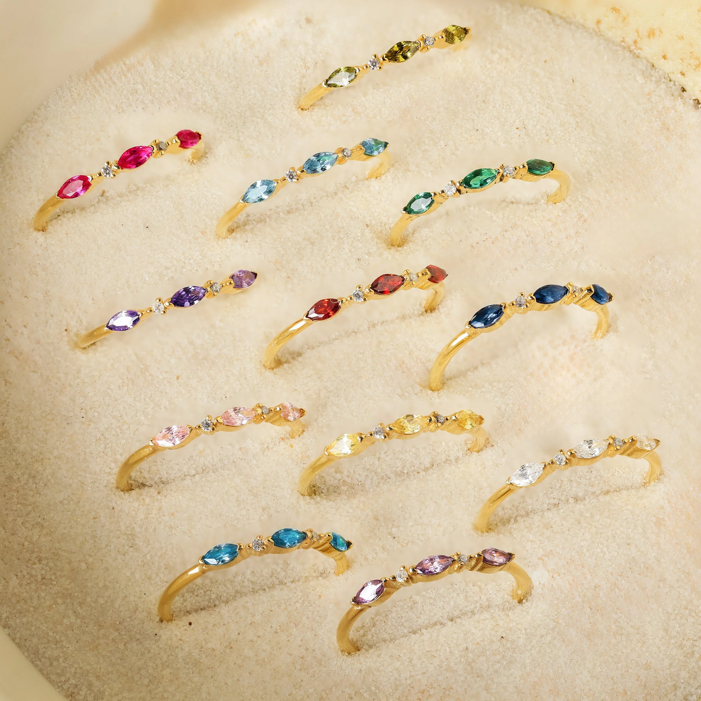Triple Marquise Birthstone Ring - Image 3