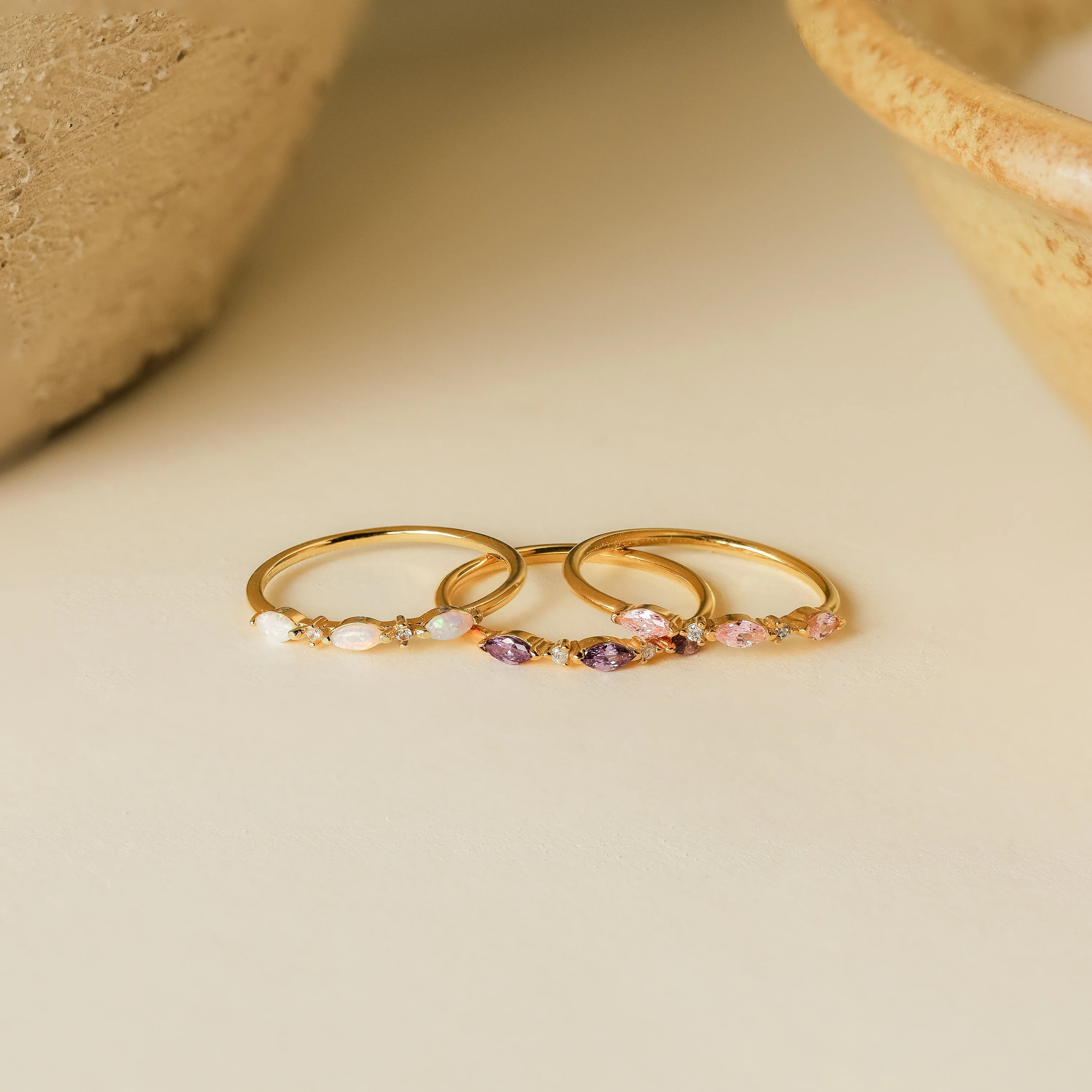 Triple Marquise Birthstone Ring - Image 5