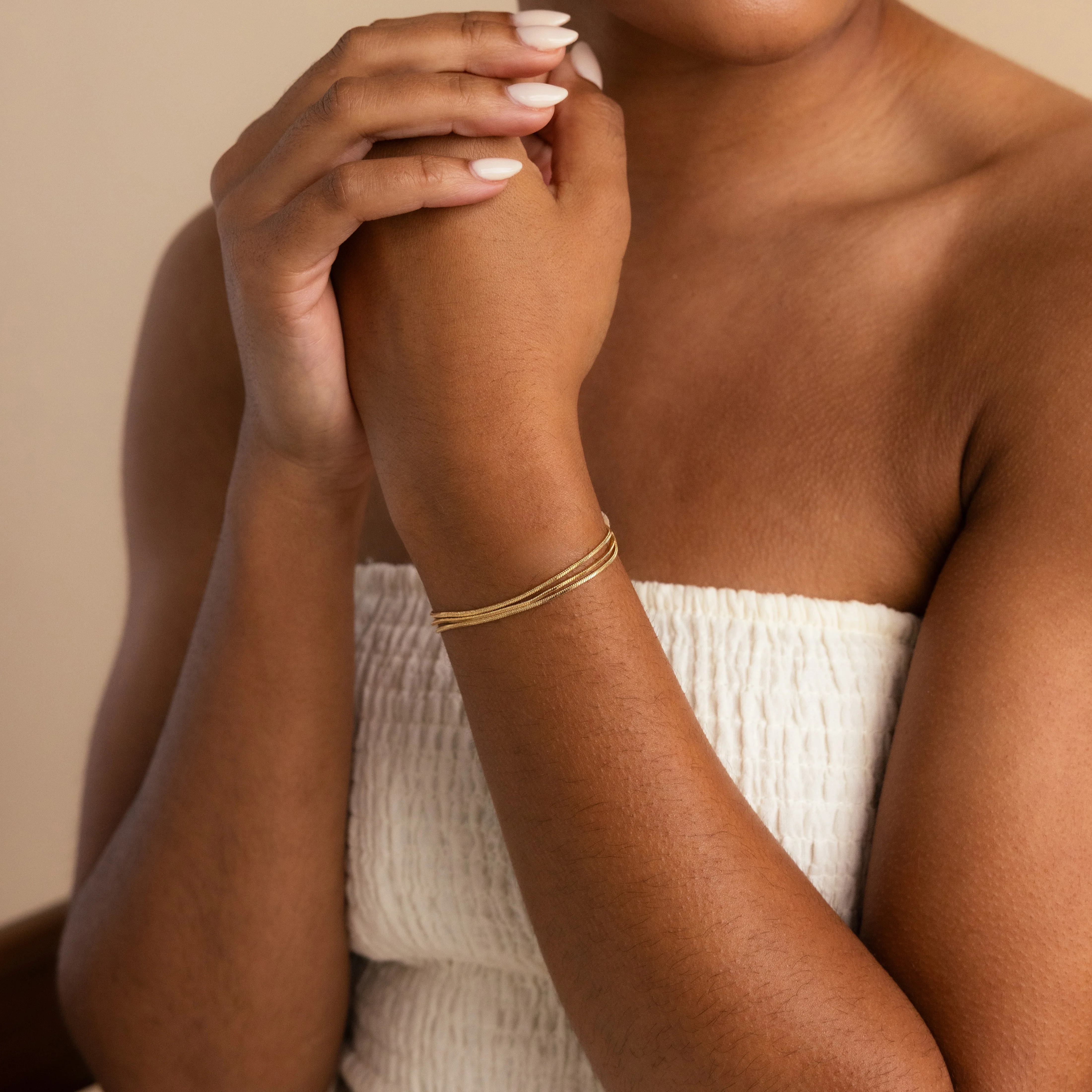 Triple Snake Chain Bracelet in 18K Gold - Image 4