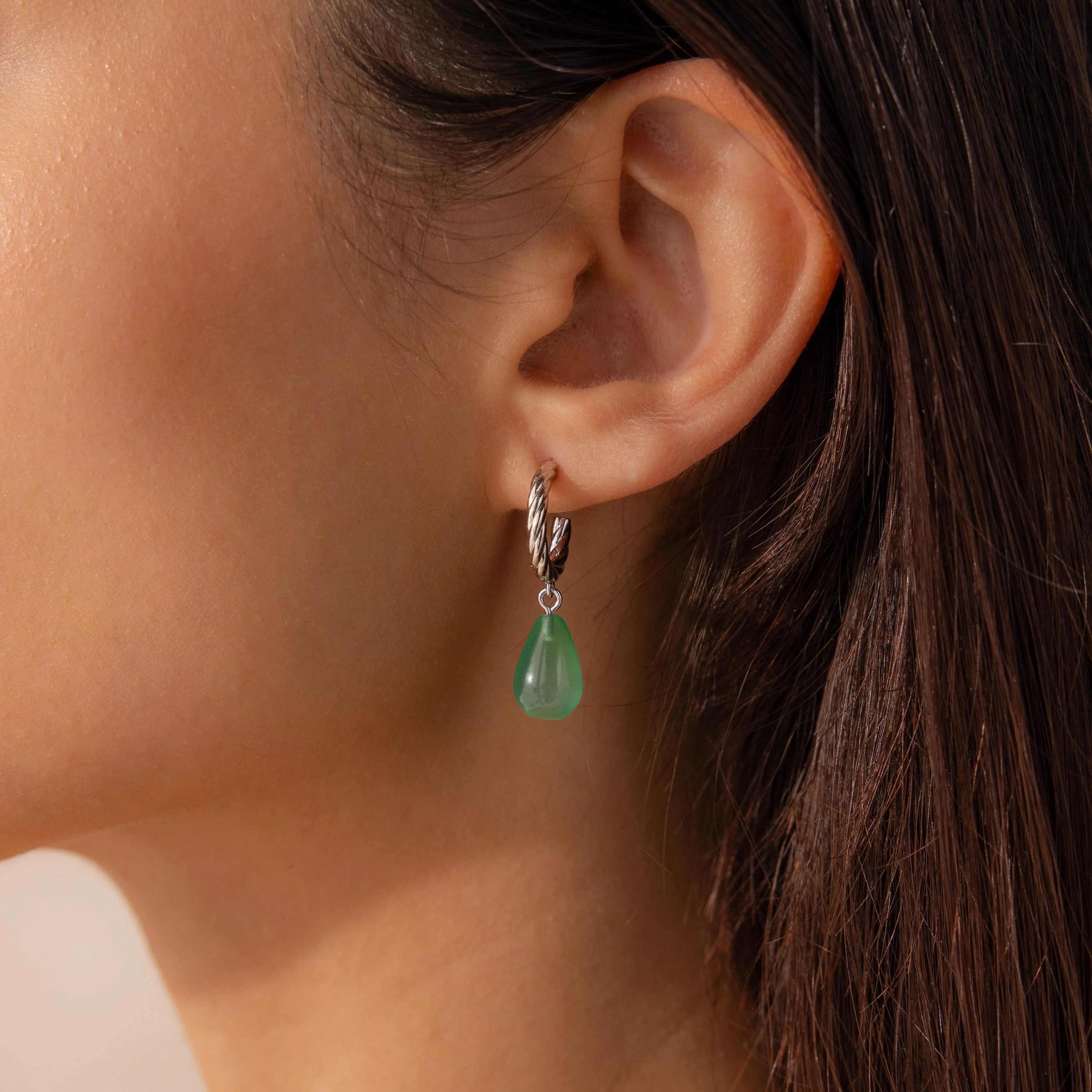 Twisted Jade Hoops - Image 4