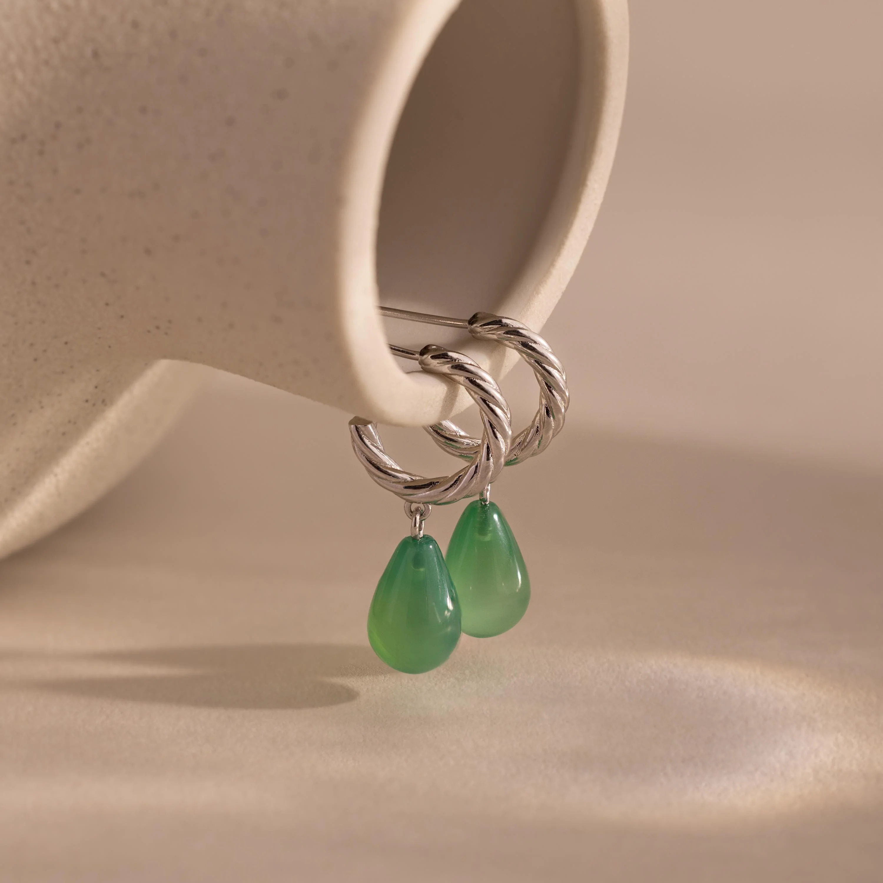 Twisted Jade Hoops - Image 5