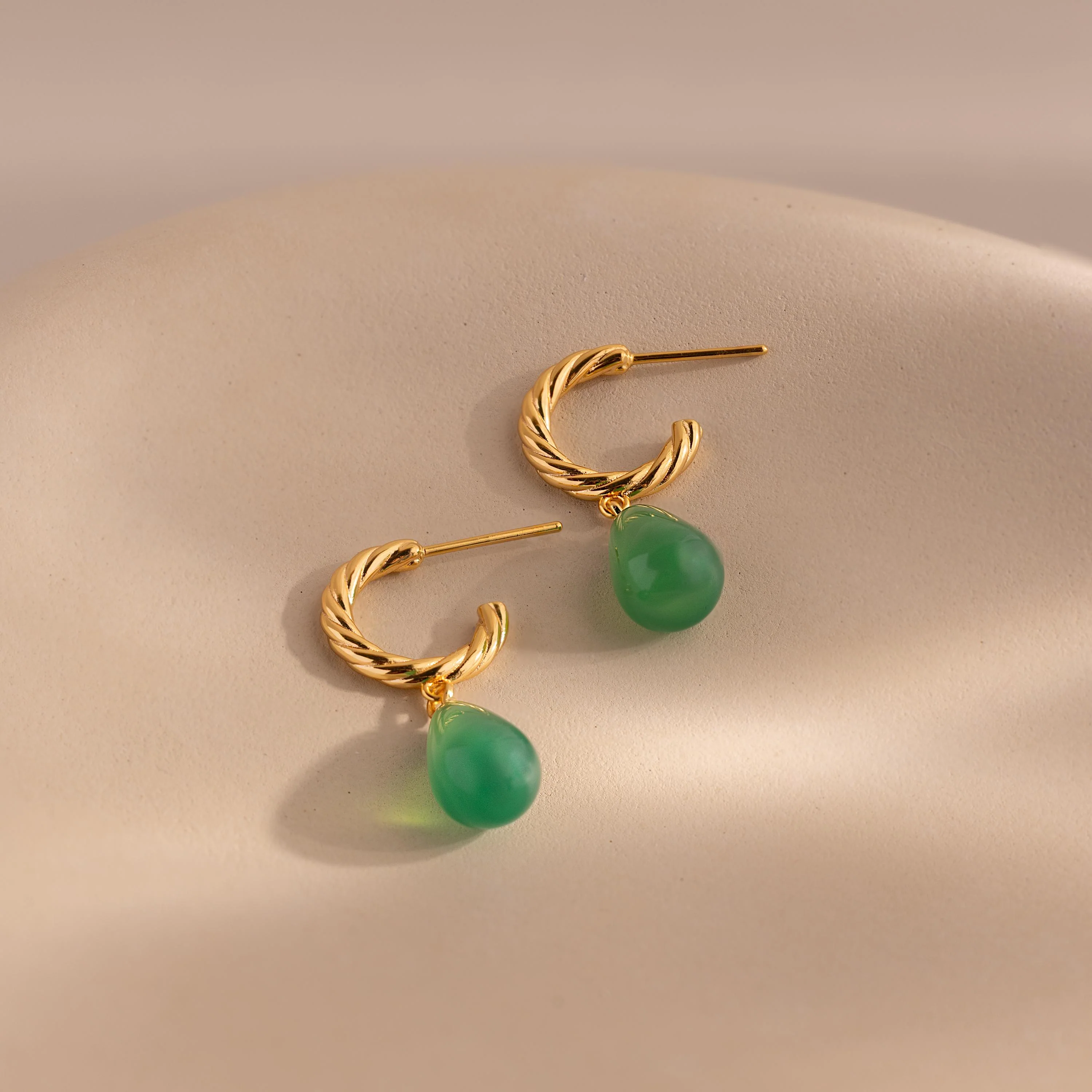 Twisted Jade Hoops - Image 7