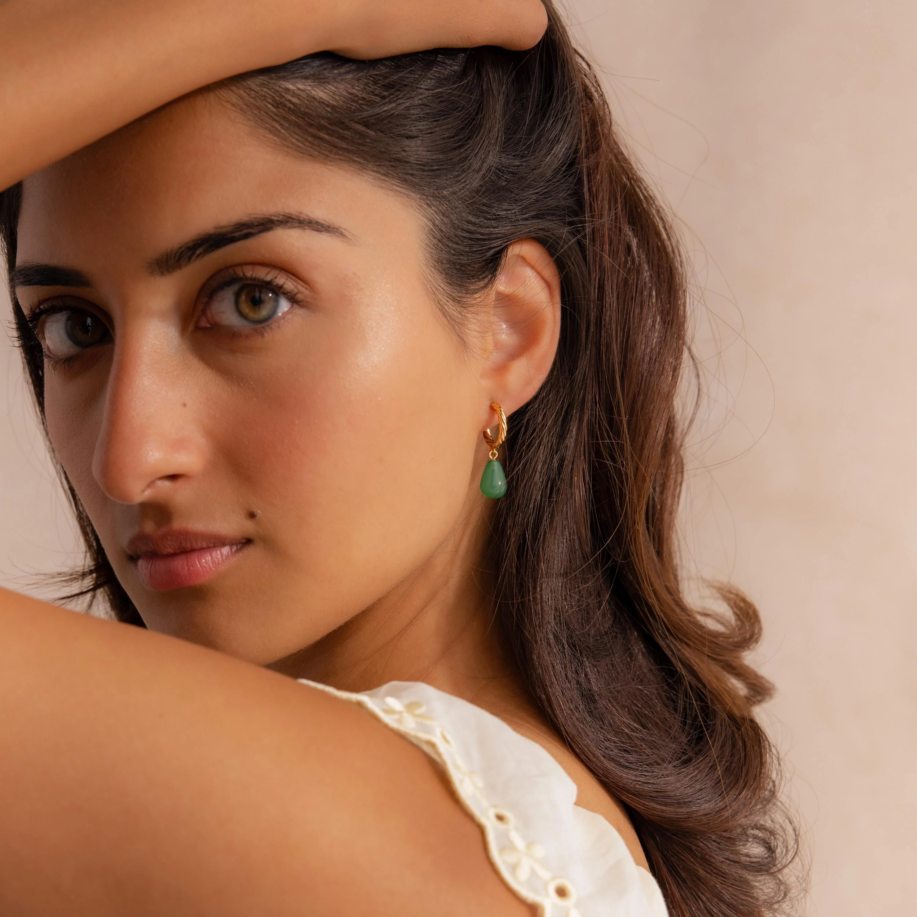 Twisted Jade Hoops - Image 8
