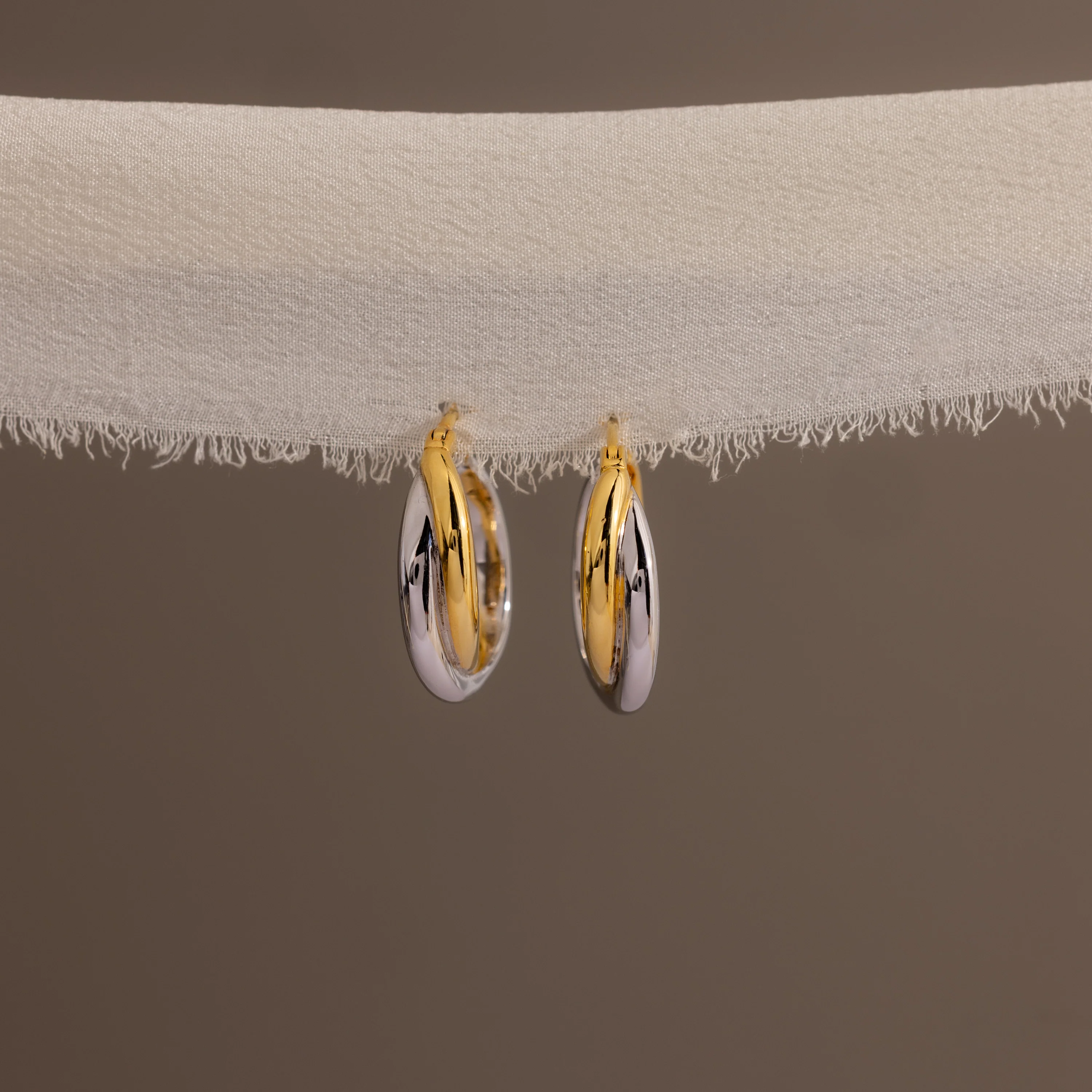 Twisted Mixed Metal Hoops