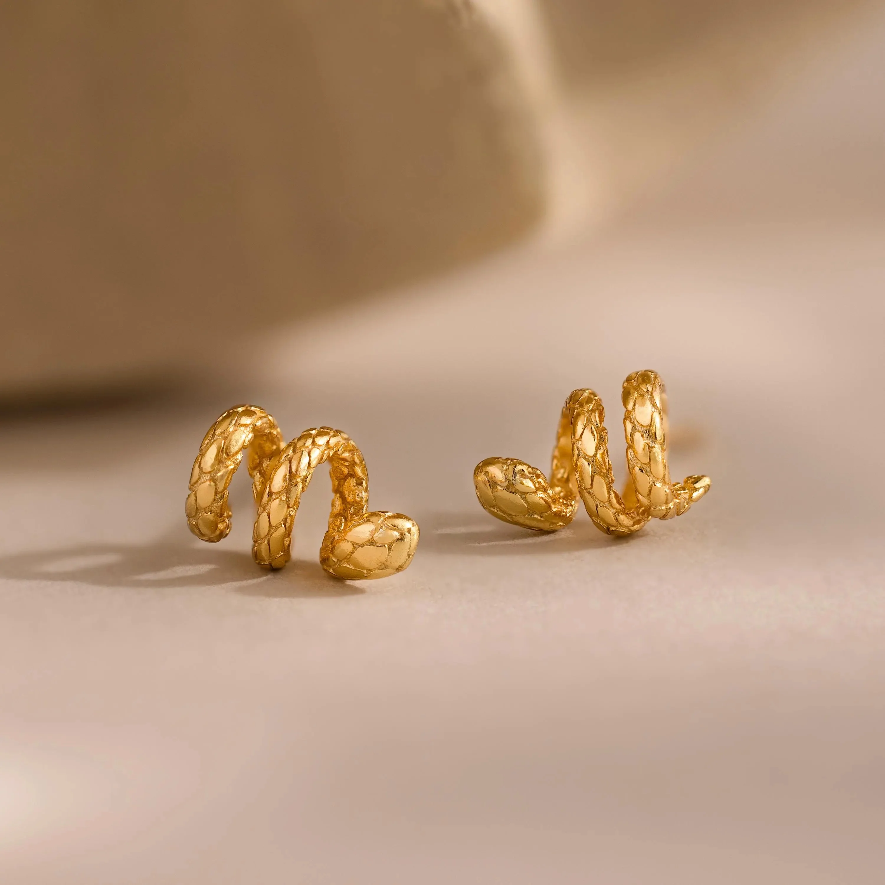 Twisted Snake Studs in 18K Gold