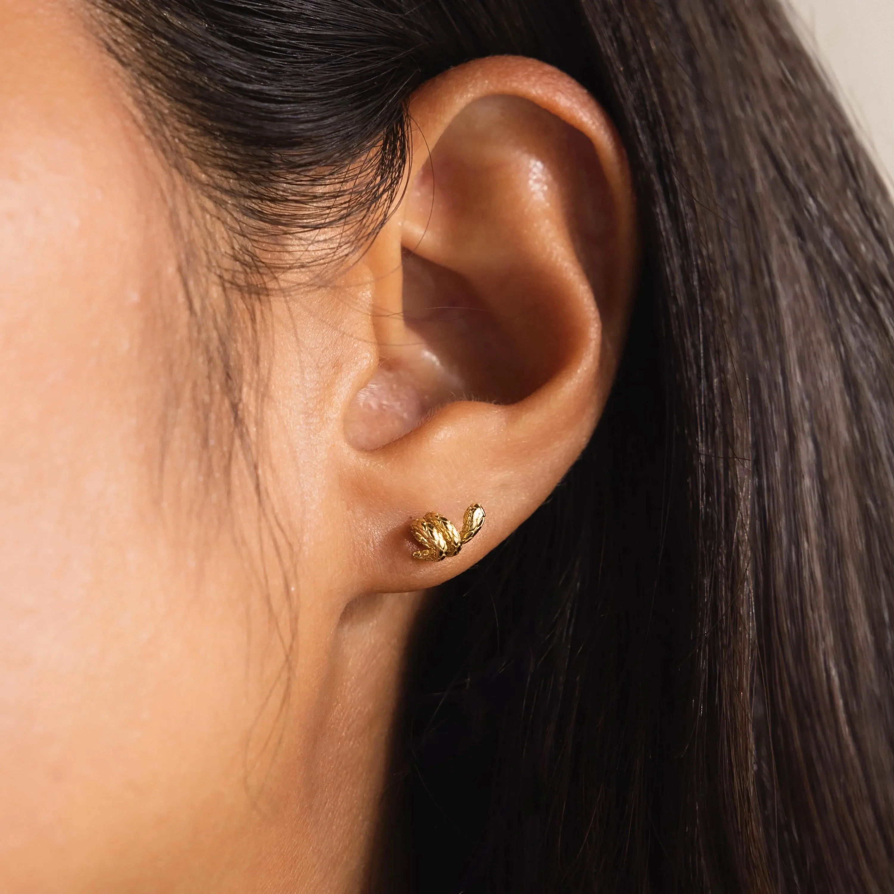 Twisted Snake Studs in 18K Gold - Image 2