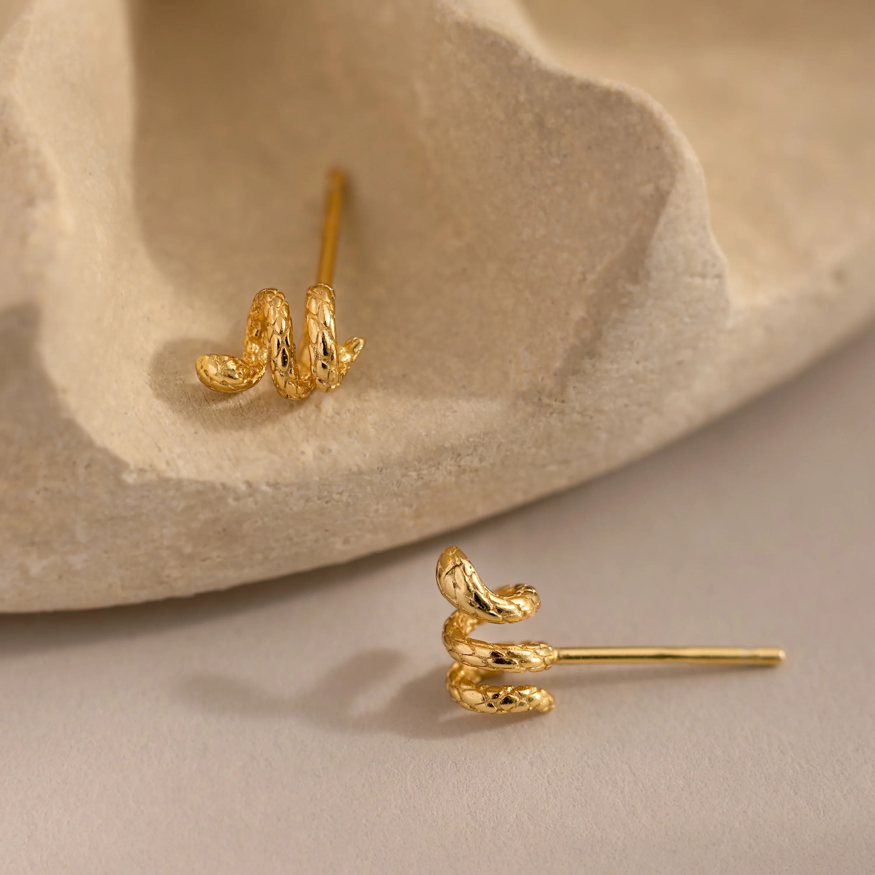 Twisted Snake Studs in 18K Gold - Image 3
