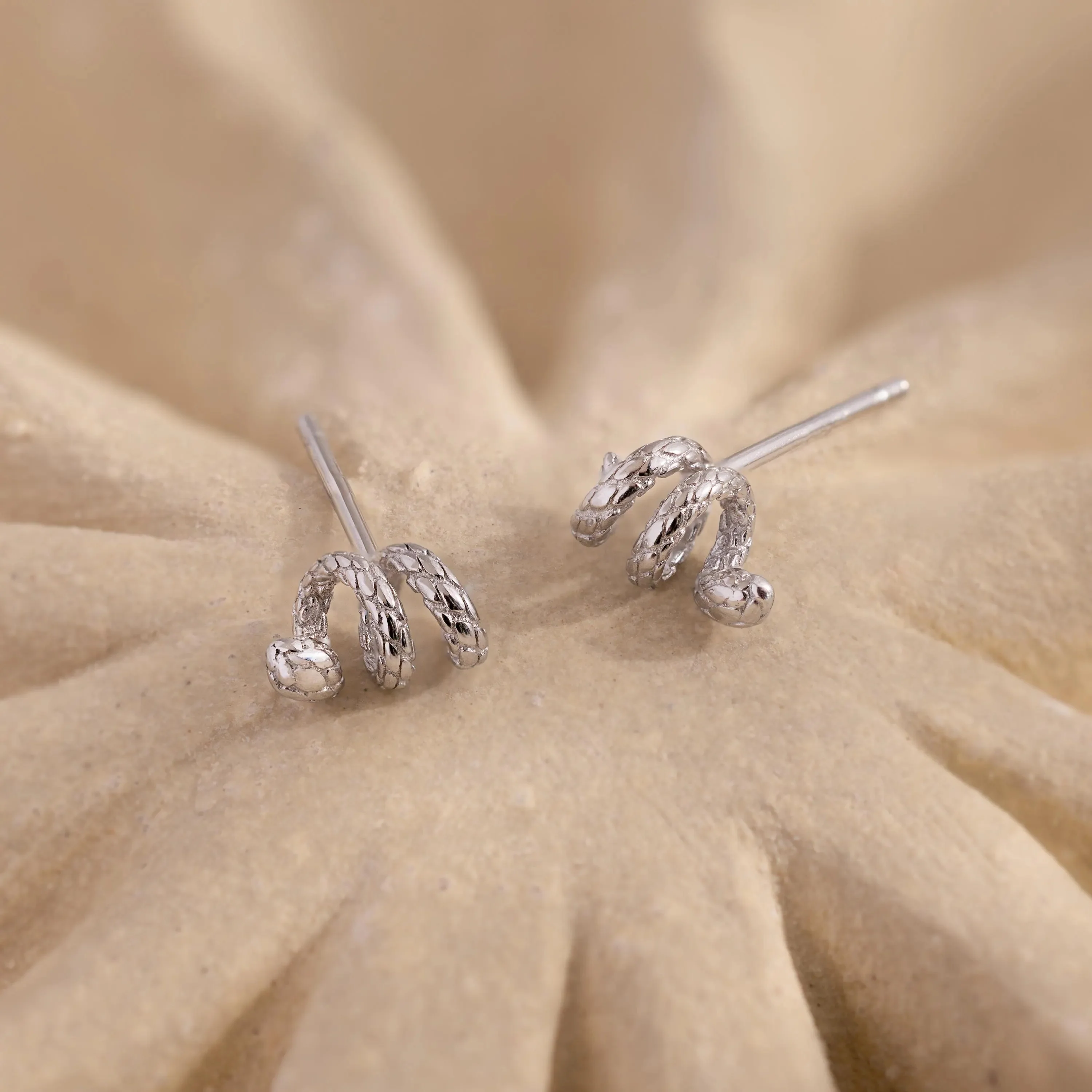 Twisted Snake Studs in Silver - Image 3