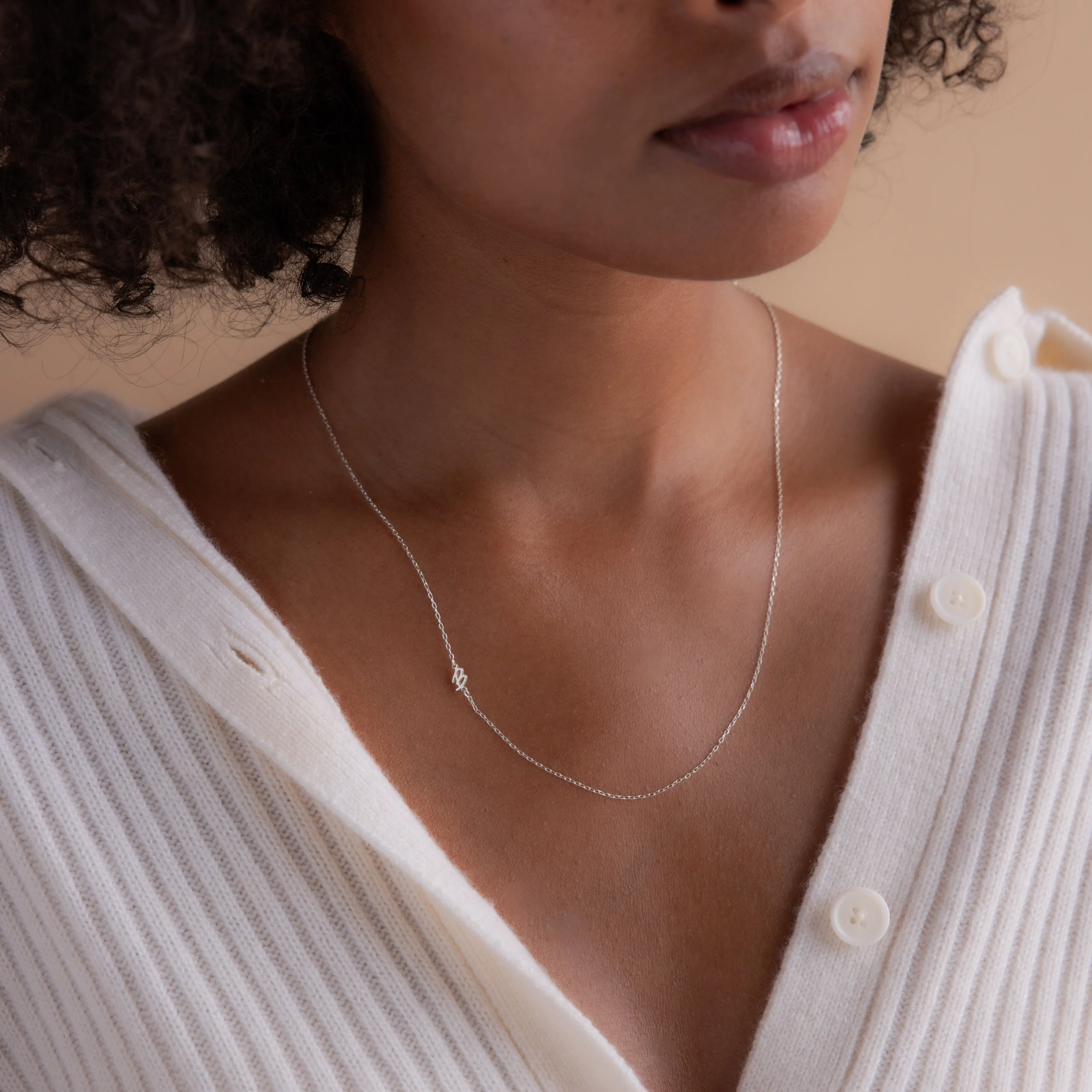 Venice Sideways Initial Necklace - Image 3