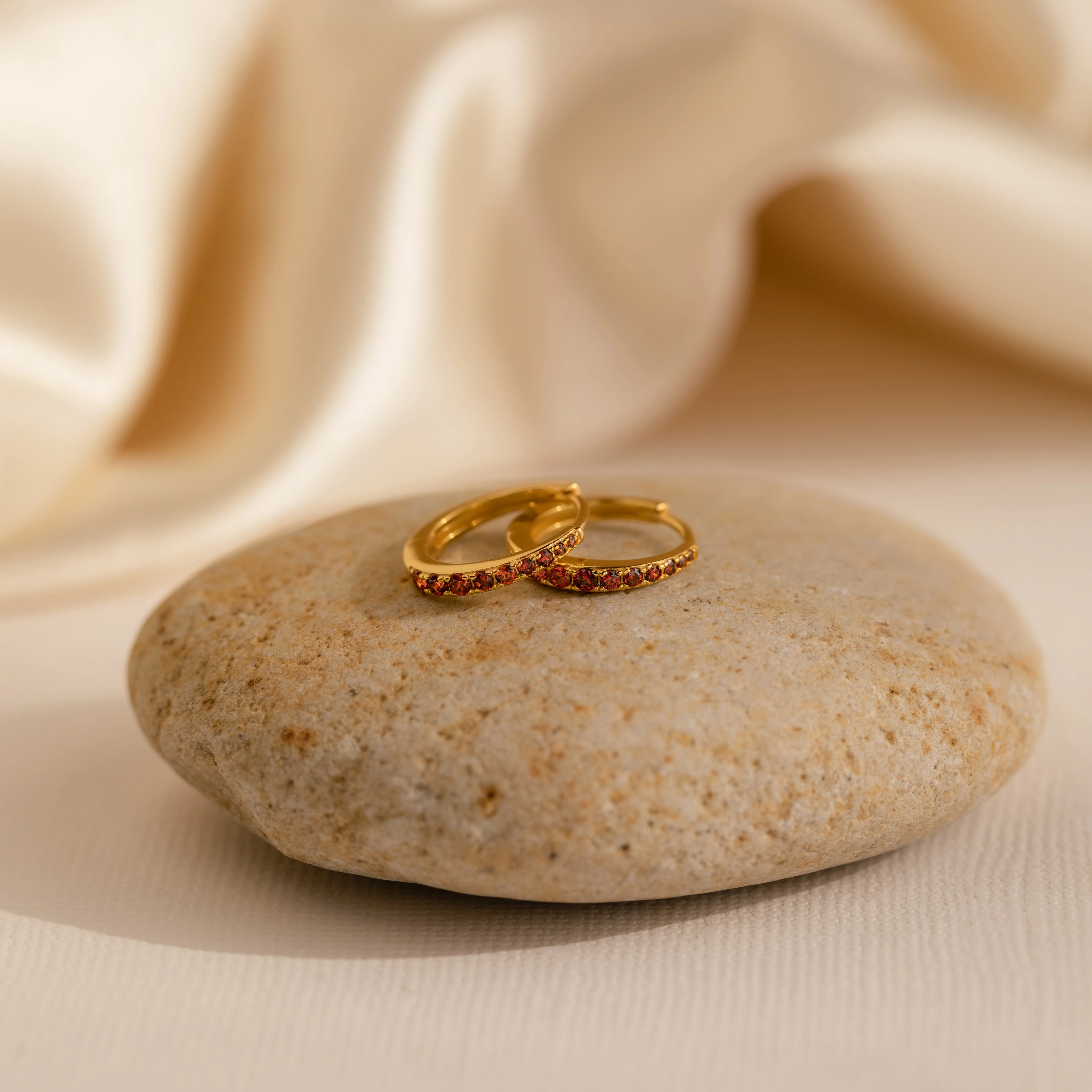Vera Pave Birthstone Huggies - Image 10