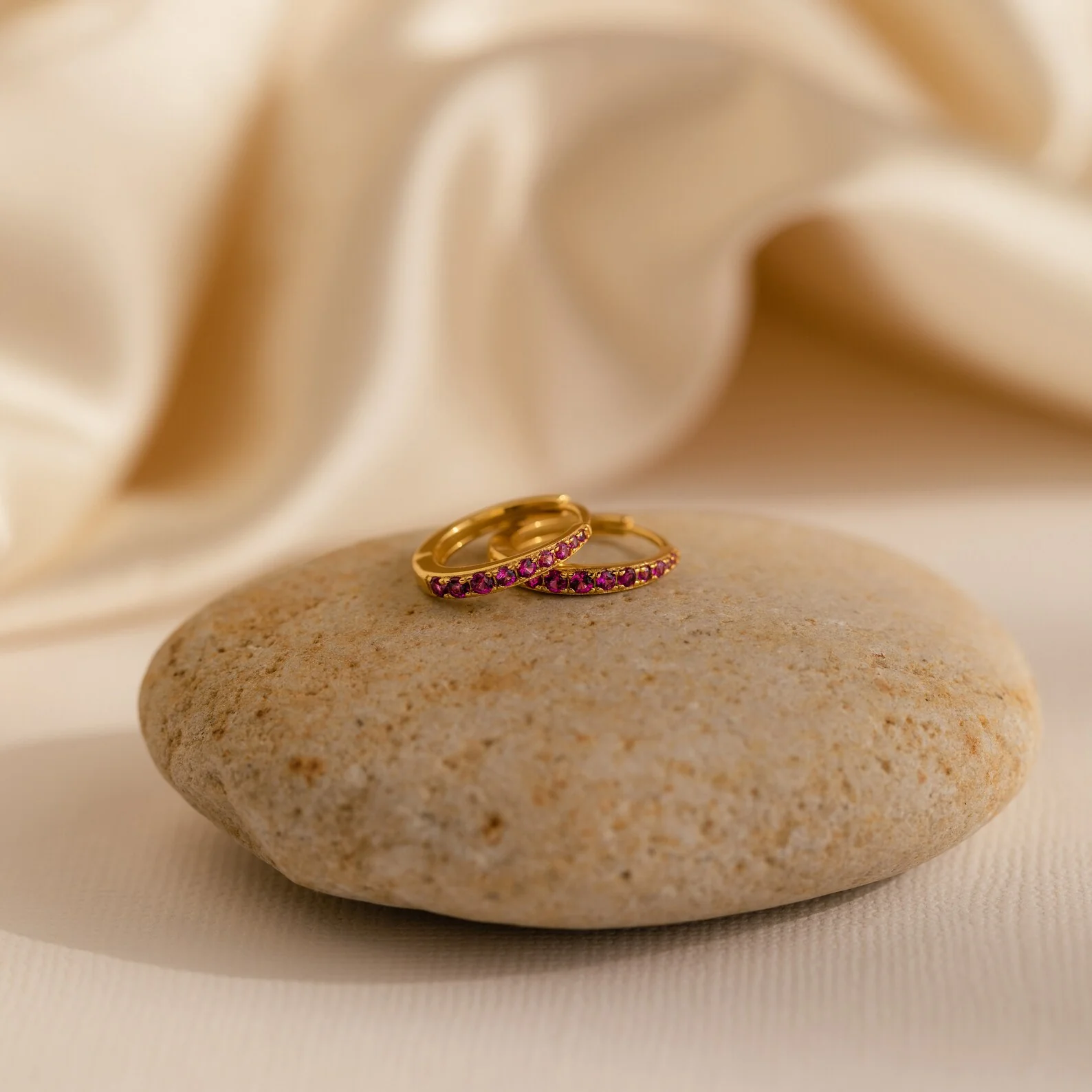 Vera Pave Birthstone Huggies - Image 16