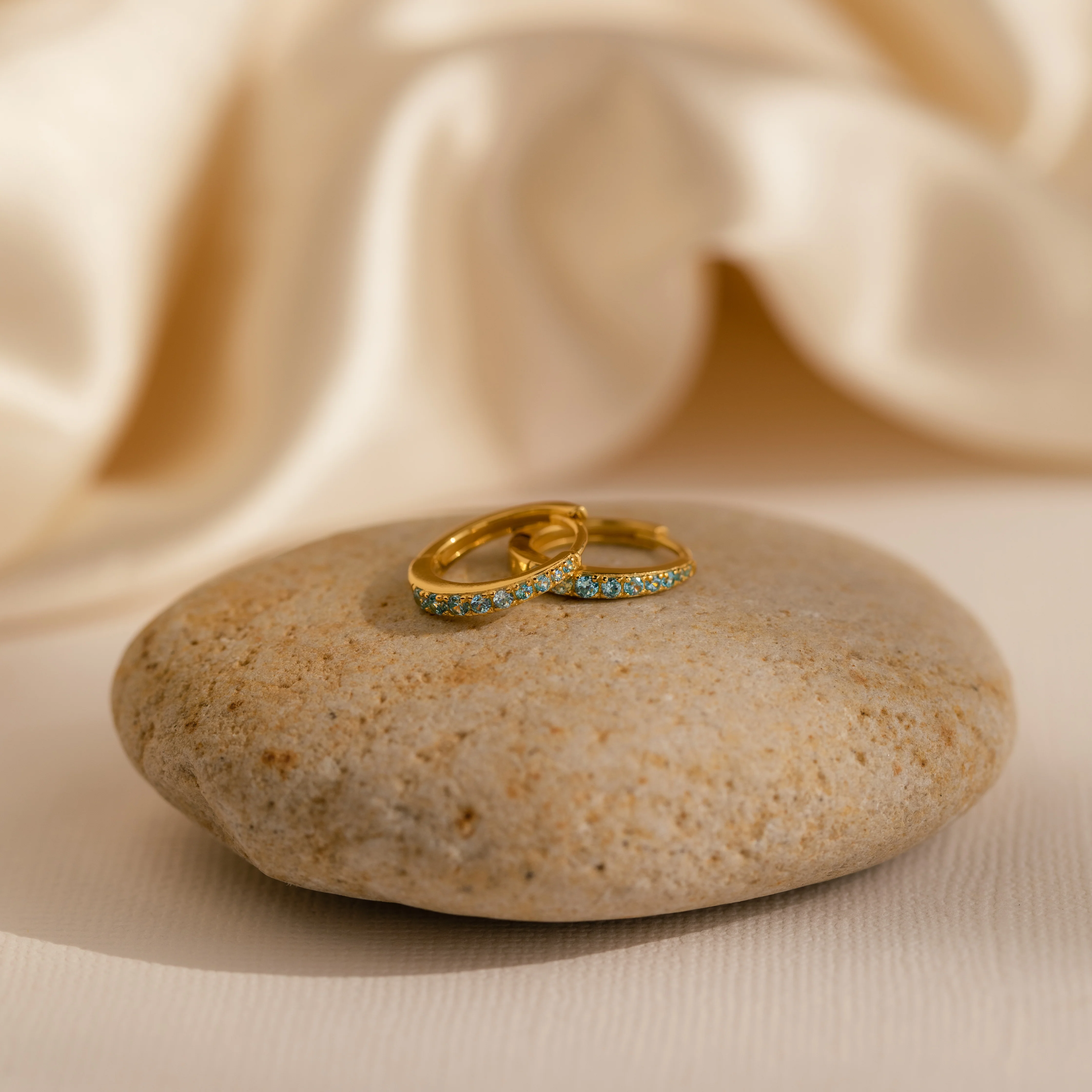 Vera Pave Birthstone Huggies - Image 6