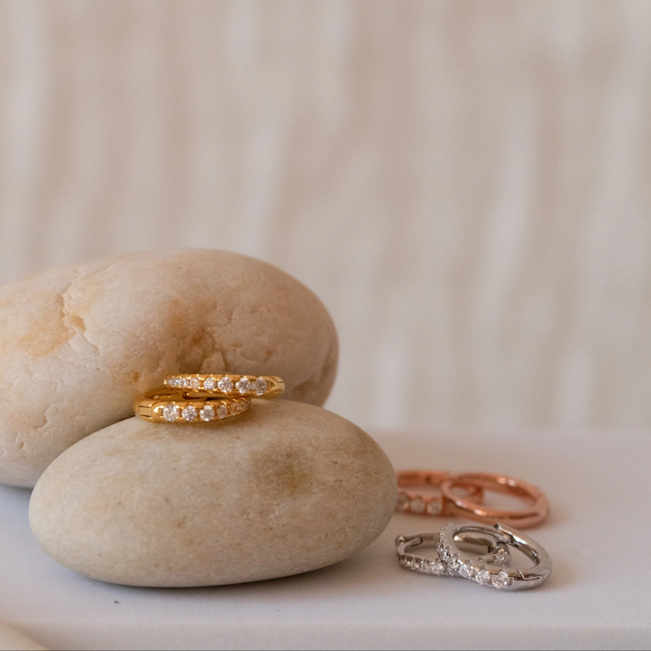 Vera Pave Huggies in 18K Gold - Image 4