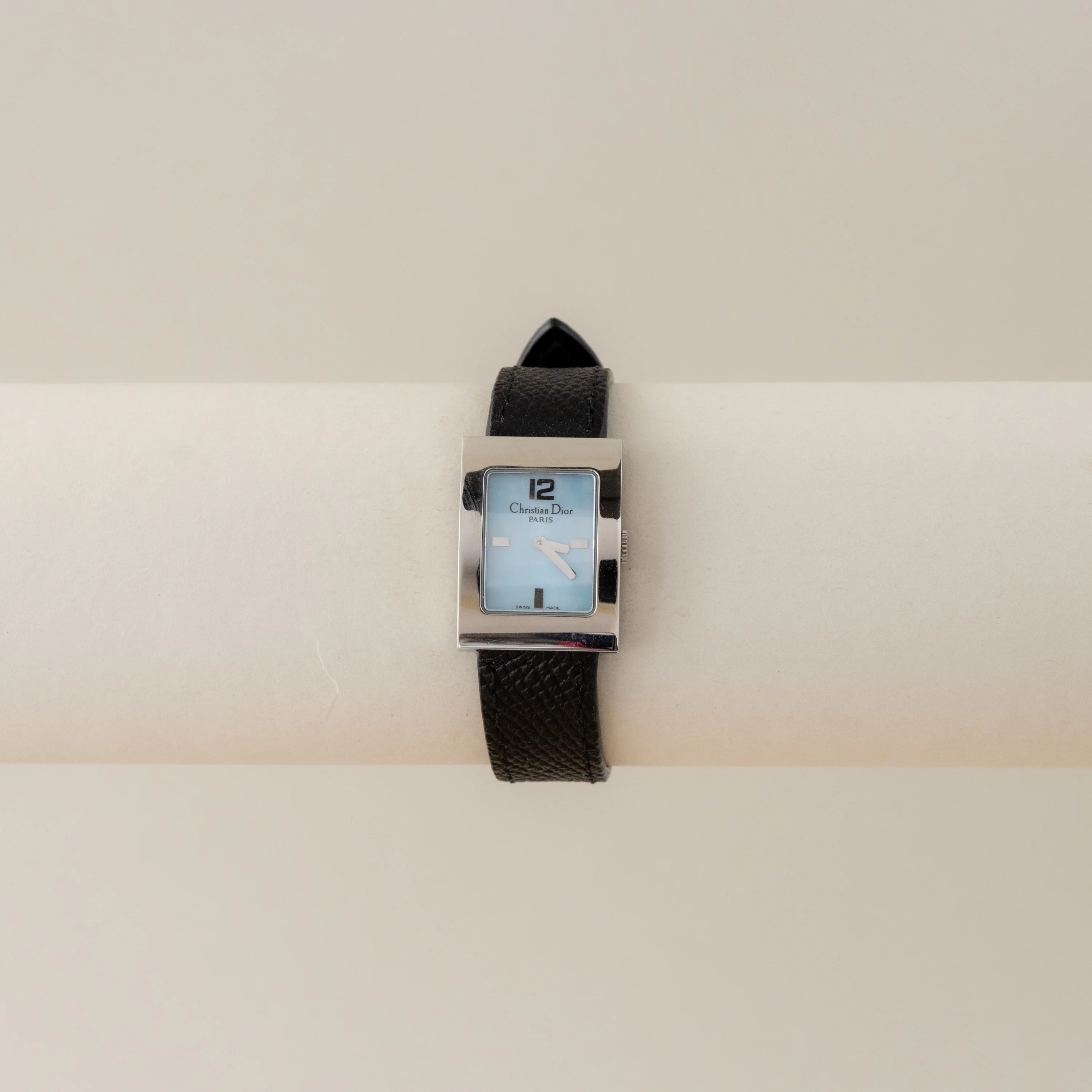 Vintage Christian Dior Swiss Square Pearl Silver Watch - Image 2