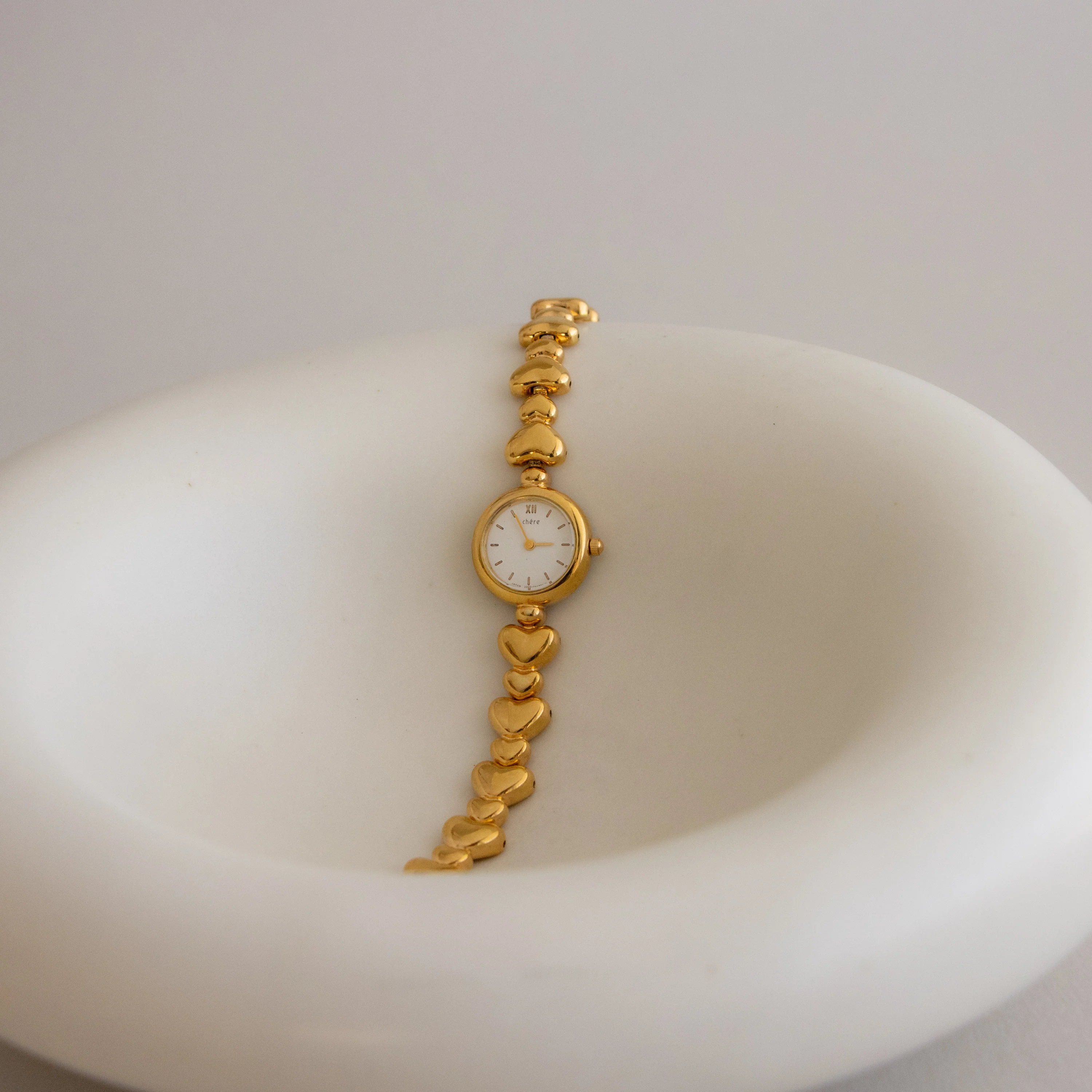 Vintage Citizen Puff Hearts Gold Watch - Image 2