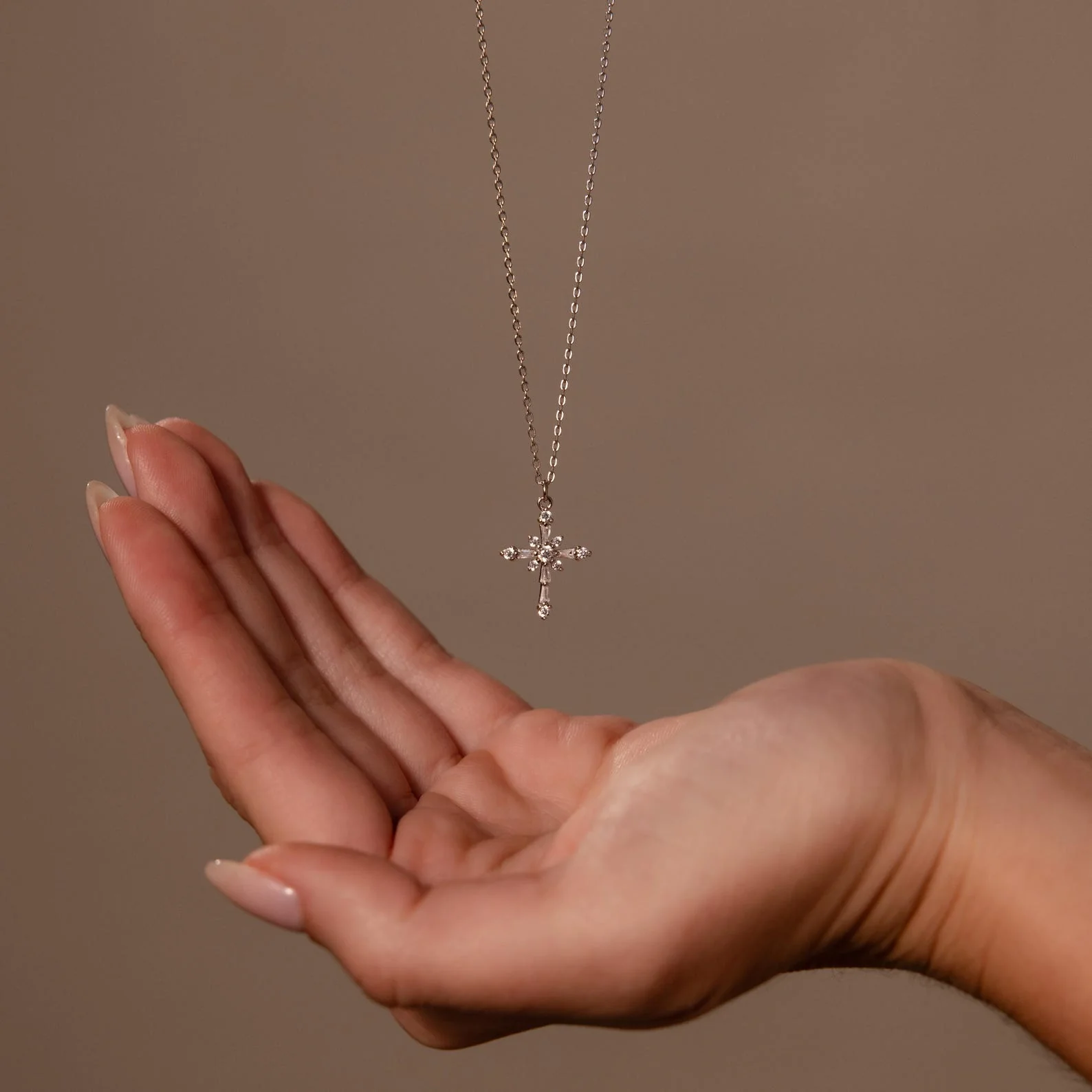 Vintage Diamond Cross Necklace - Image 6