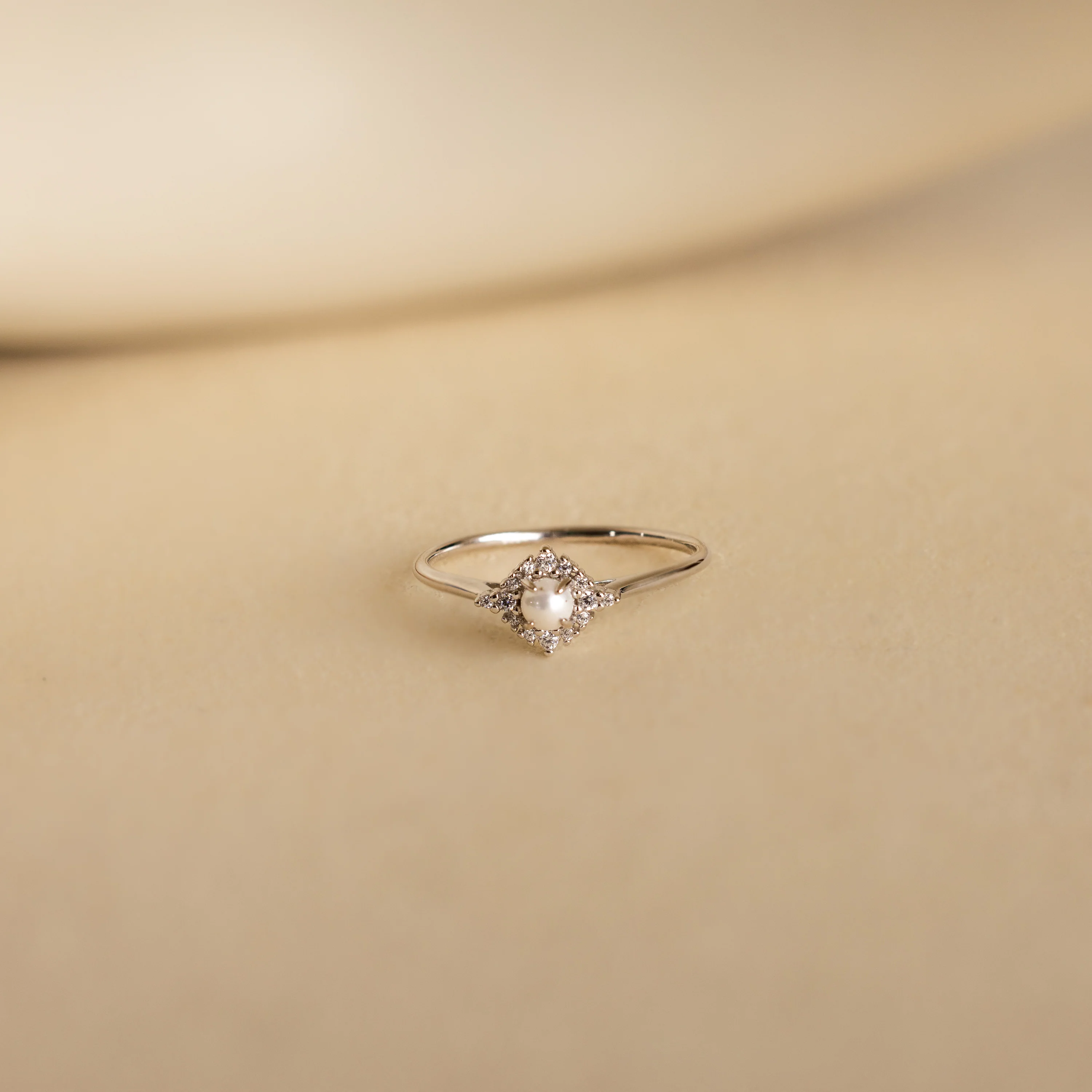 Vintage Pave Pearl Ring - Image 2