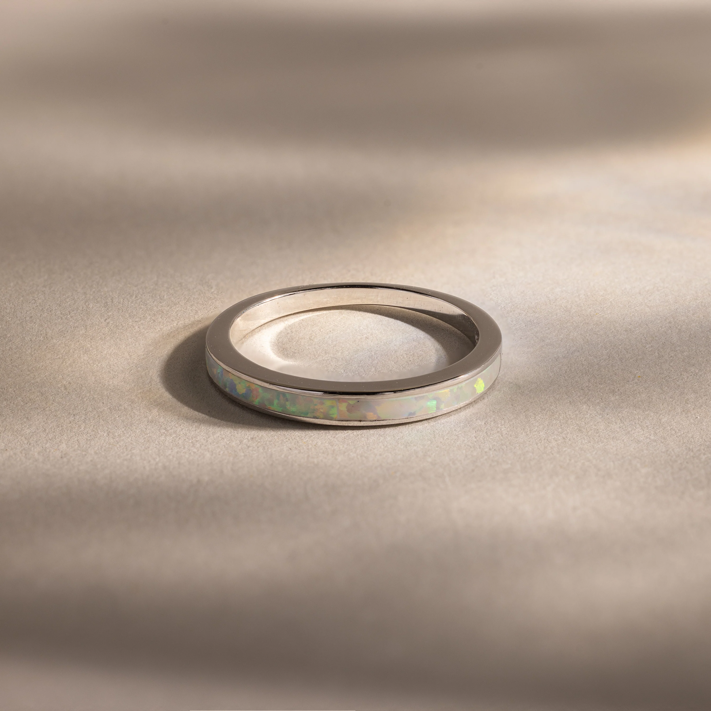 White Opal Inlay Band - Image 5
